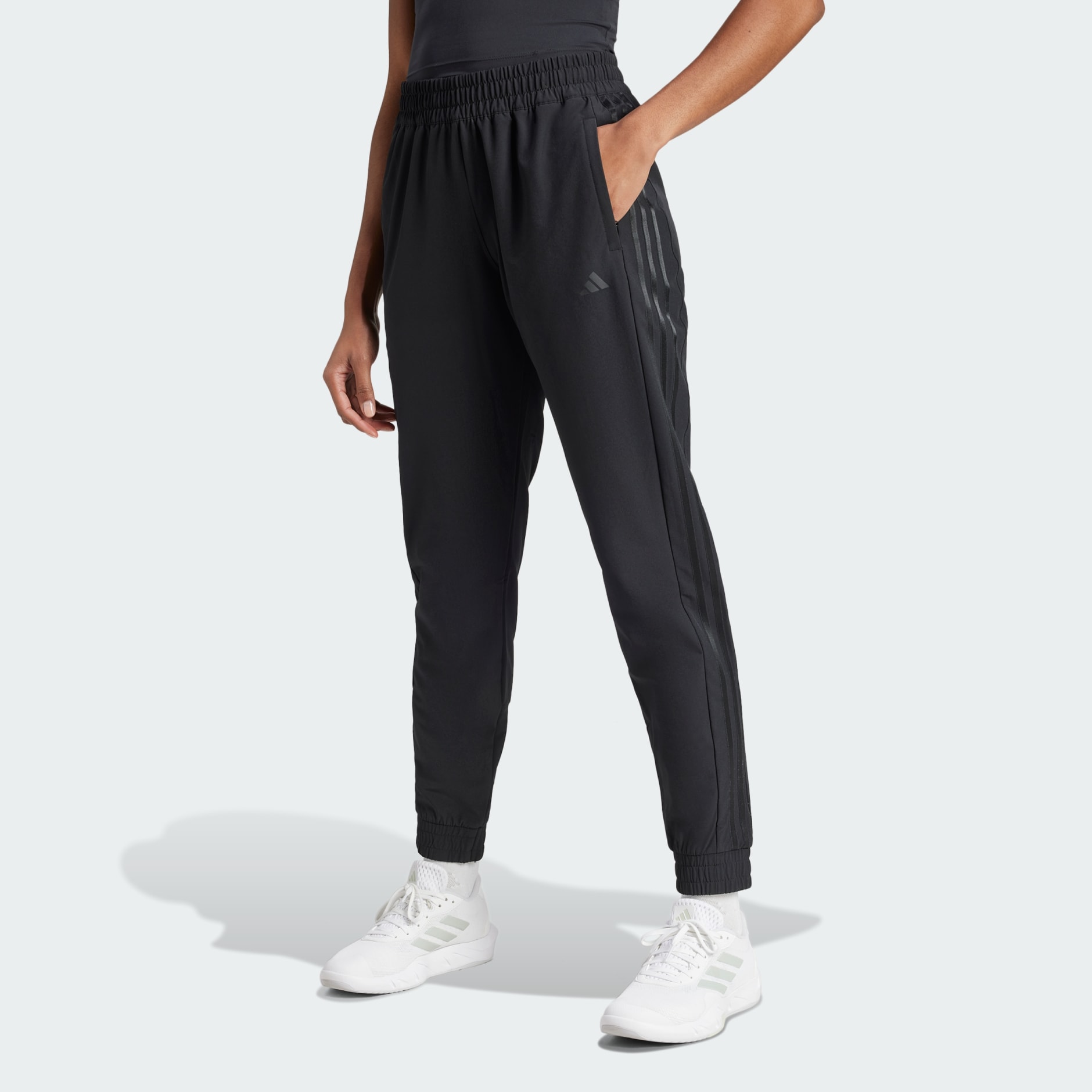 adidas Pacer All Gym 3-Stripes Woven Mid-Rise Pants - Black | adidas UAE