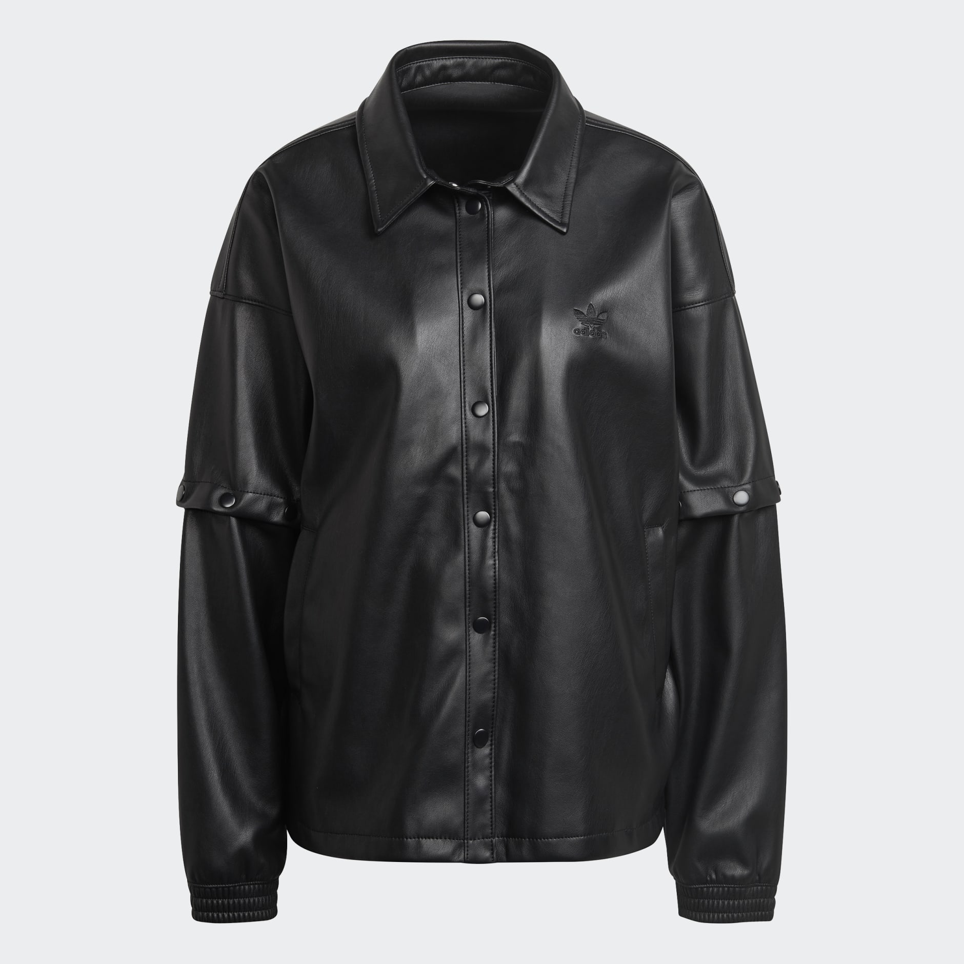 adidas Always Original Faux Leather Track Jacket - Black | adidas KW