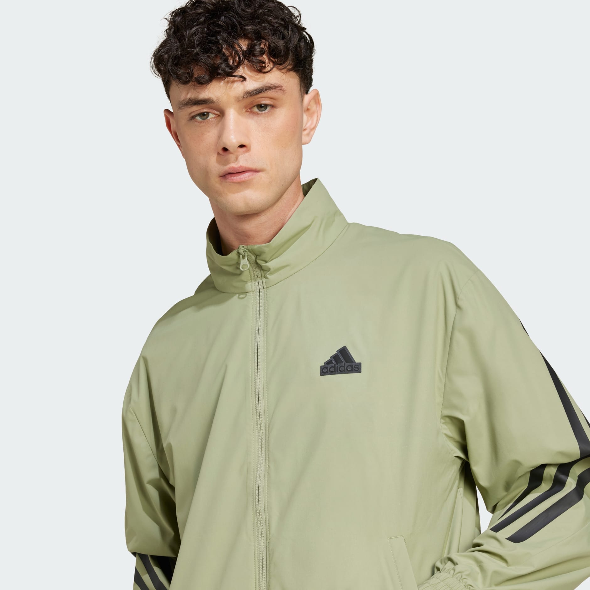アディダスFUTURE ICONS 3-STRIPES WOVEN 1/4 ZIP JACKET選択2色 adidas Men's Future Icons 3-Stripes Woven 1/2 Zip Jacket