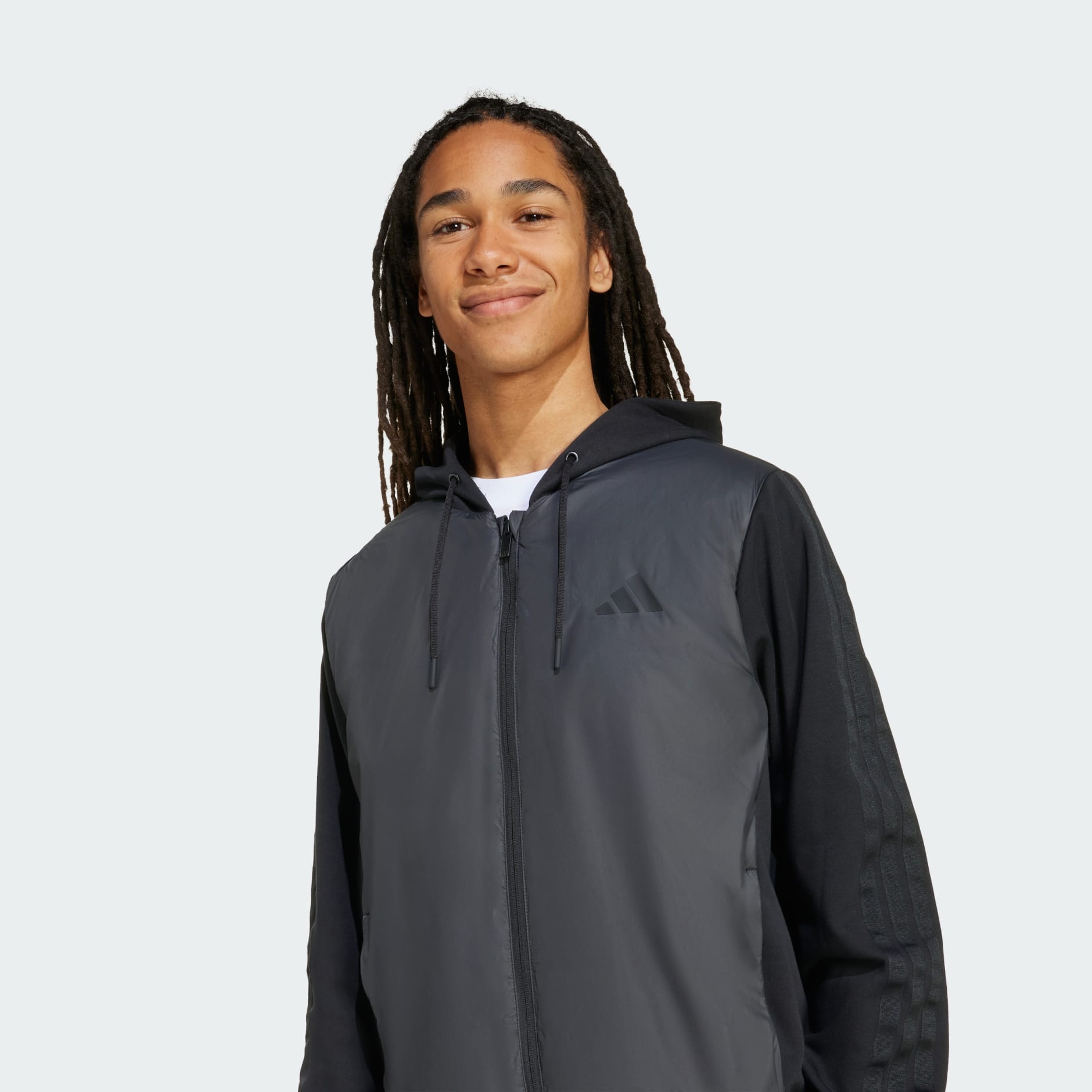 Veste hybride &agrave; capuche isolante 3 bandes Essentials CLIMAWARM
