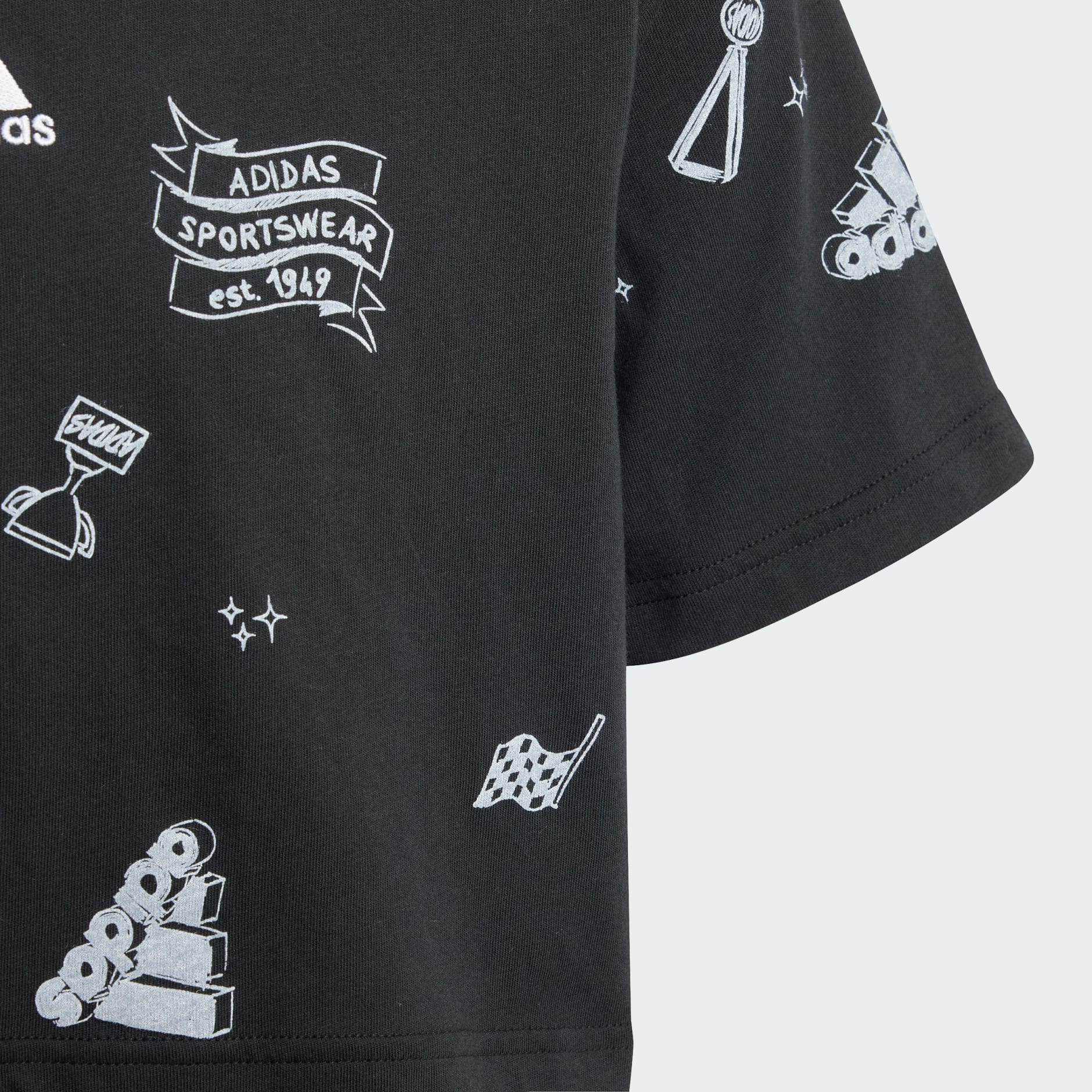Brand Love Allover Print Crop Tee Kids