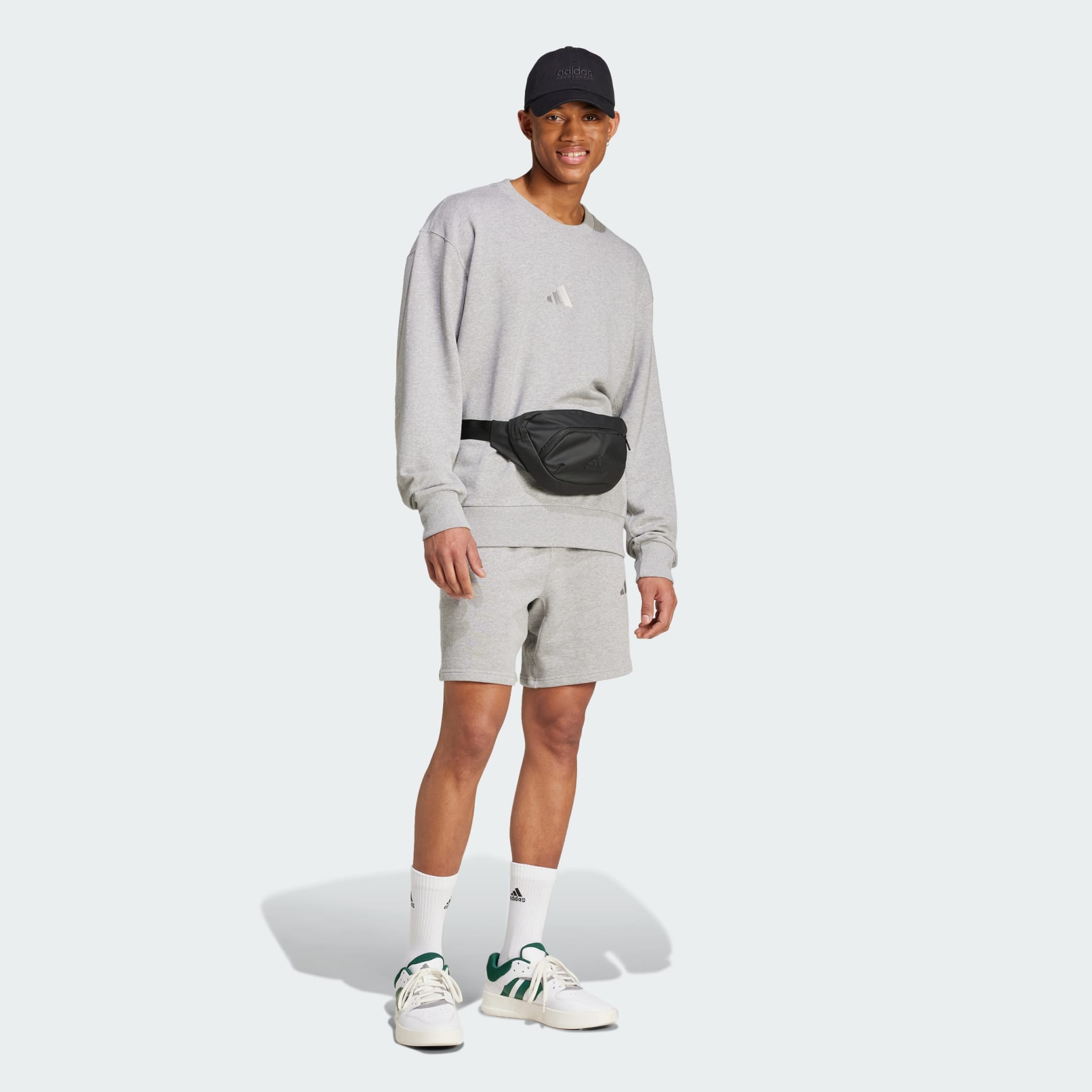 【Adidas コリア】 ALL SZN French Terry Crew Sweatshirt Sweatshirts - ALL SZN French Terry Crew Sweatshirt - Grey