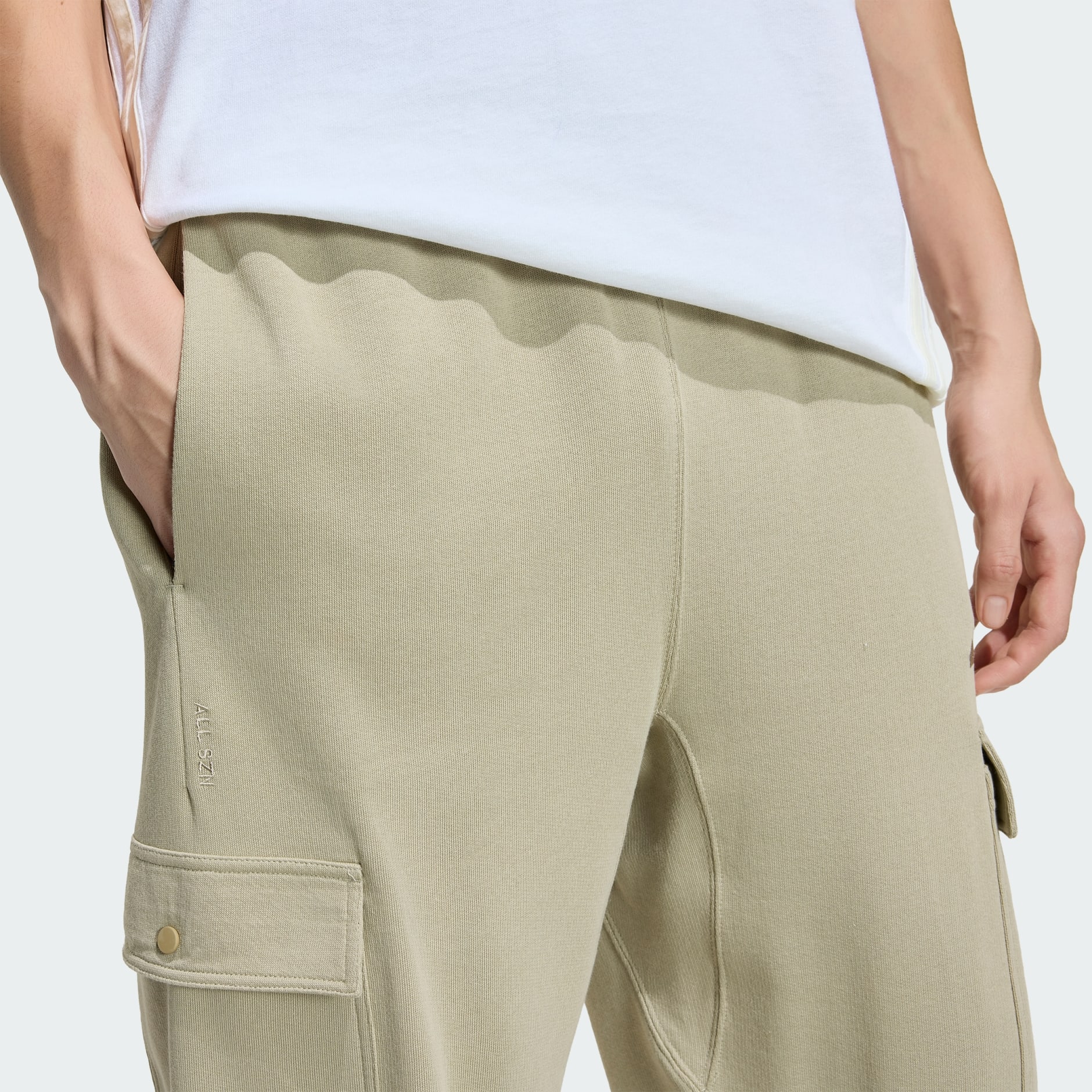 ALL SZN French Terry Loose Cargo Open Hem Pants