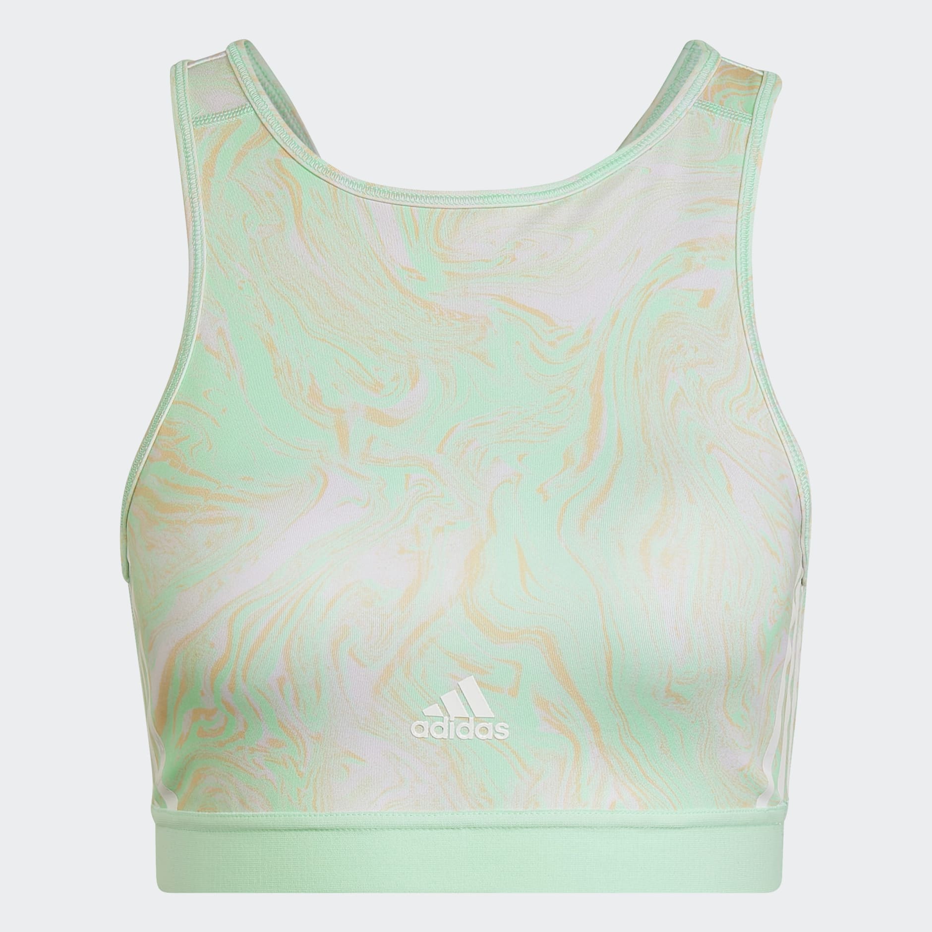 Hyperglam AEROREADY Training Light-Support Marble-Print Workout Bra
