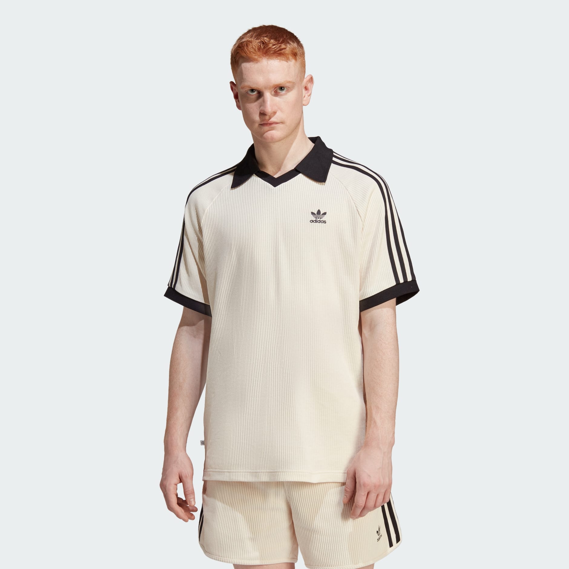 adidas Adicolor Classics Waffle Polo Shirt - Beige | adidas QA