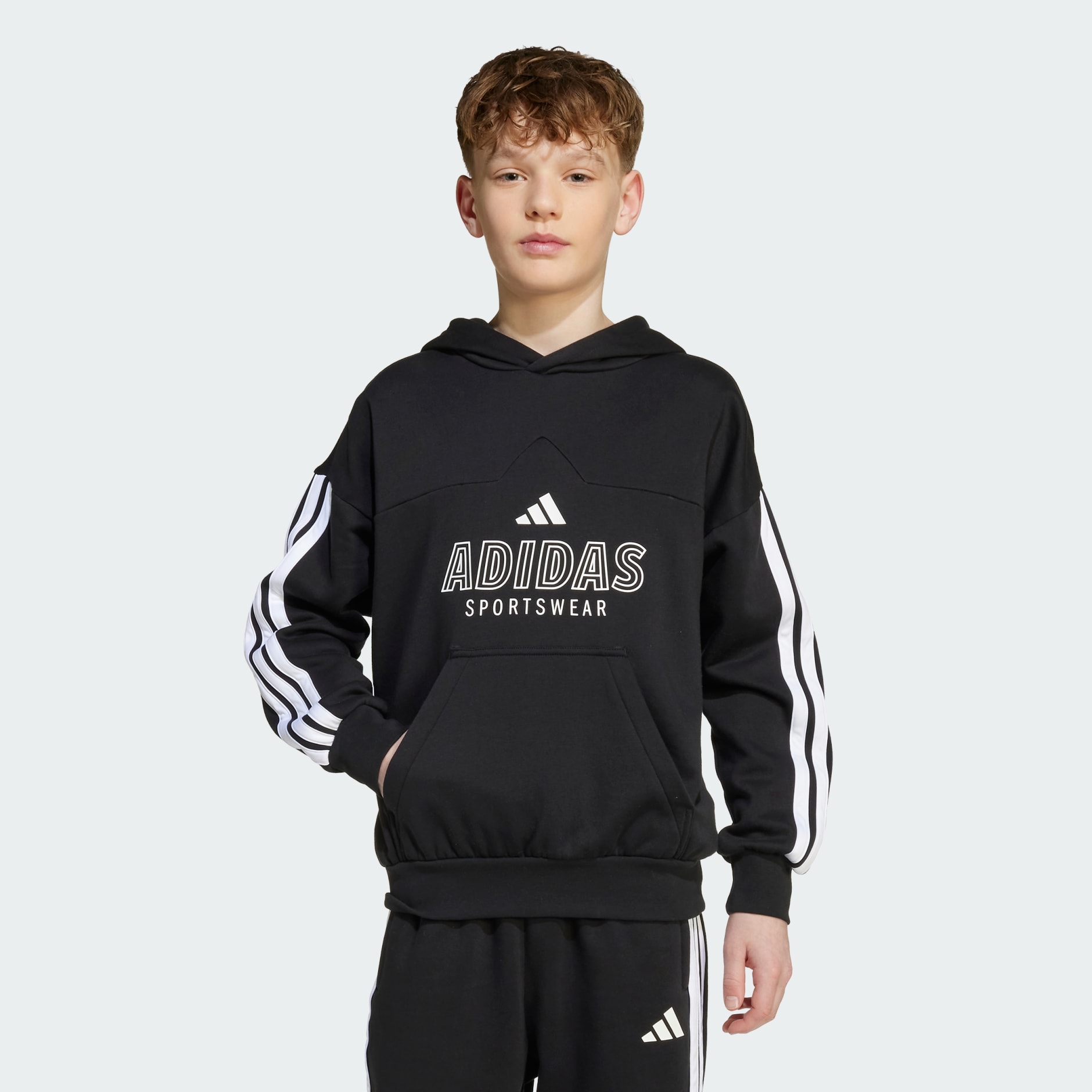Kids Clothing House of Tiro Fleece Hoodie Kids Black adidas Oman