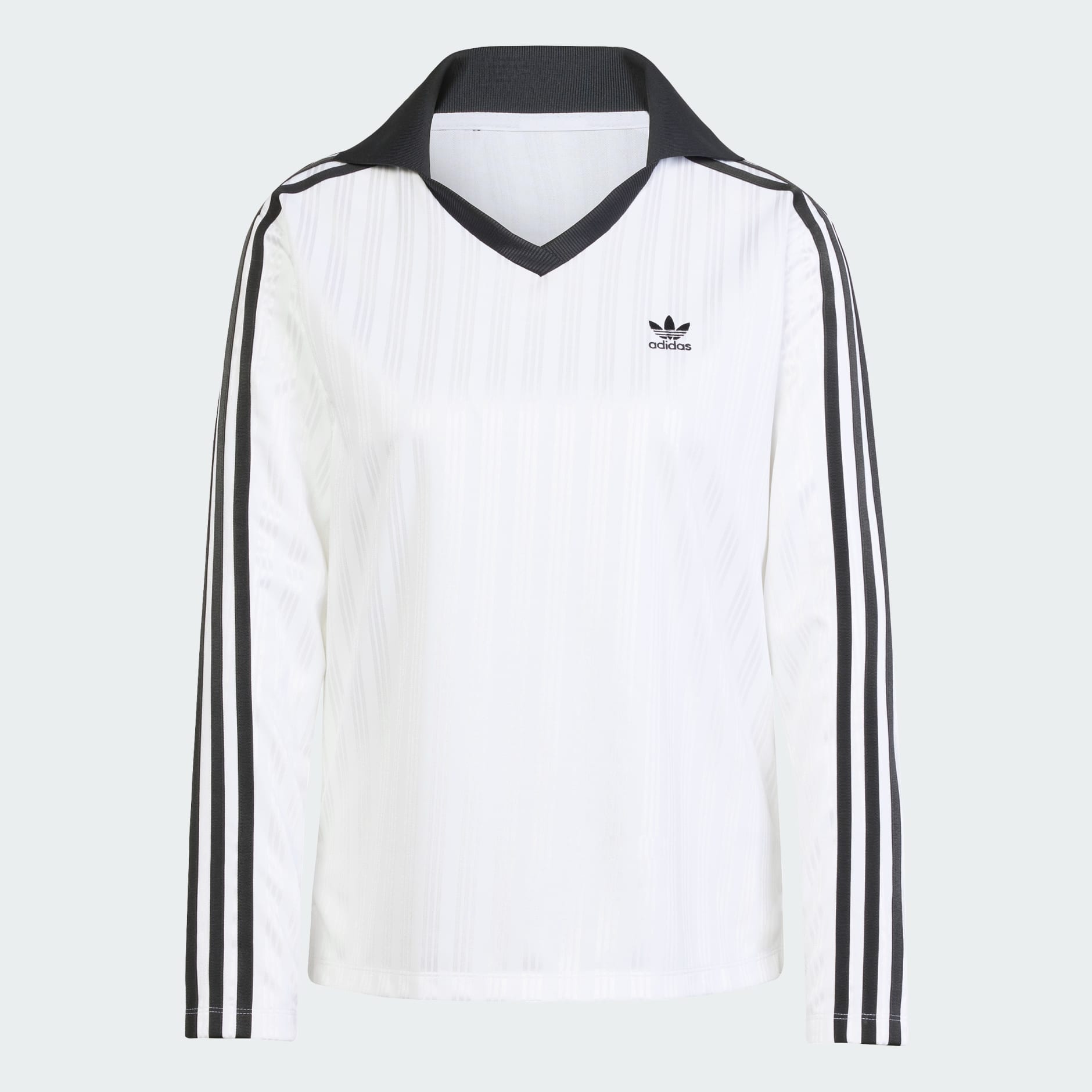 Adicolor Football Jacquard V-Neck Long Sleeve Polo Shirt