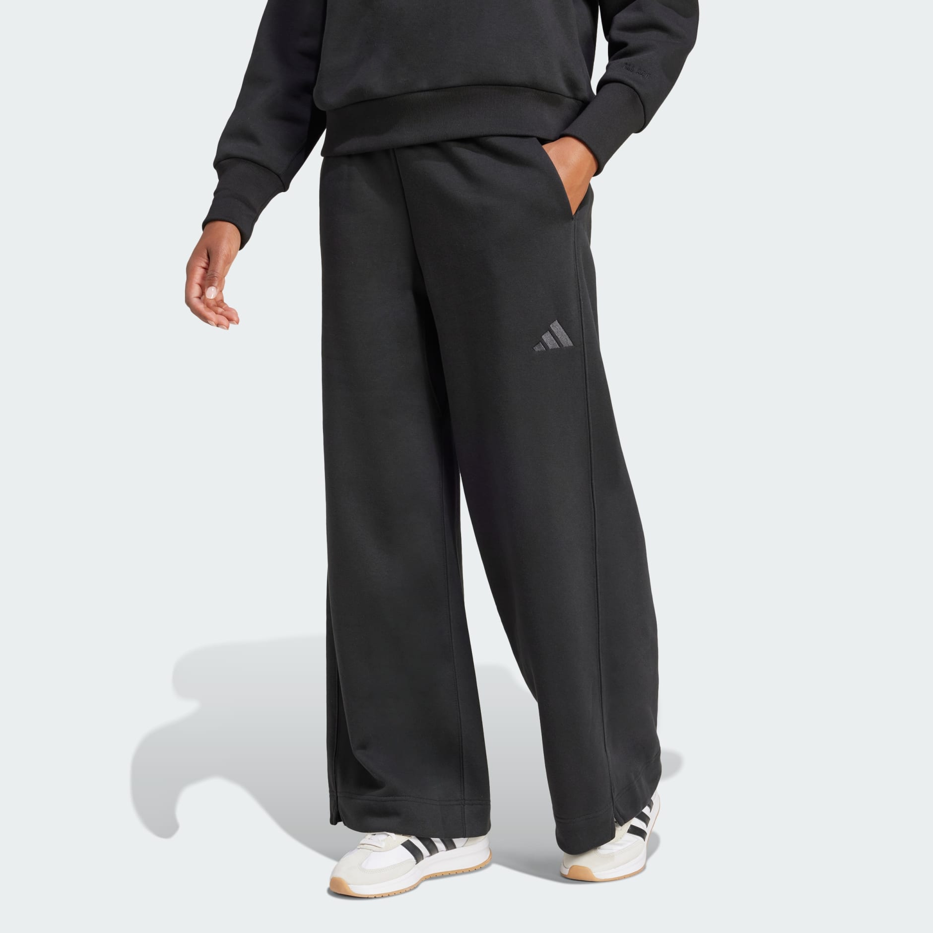 ゆきな Clothing - ALL SZN Fleece Loose Wide-Leg Pants - Black | adidas Israel