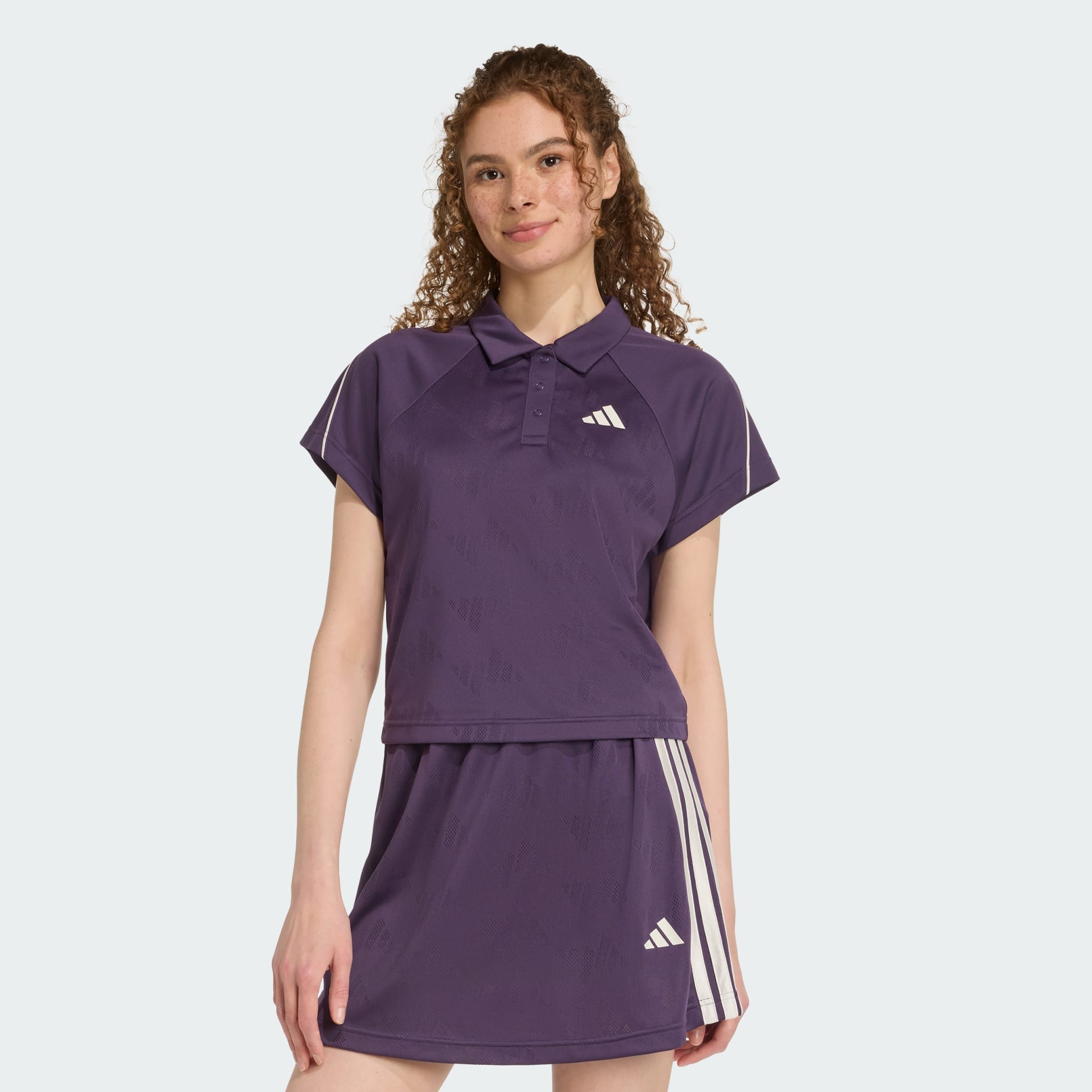 Tricou polo Stadium din jacard, inspirat din tenis, cu 3 dungi