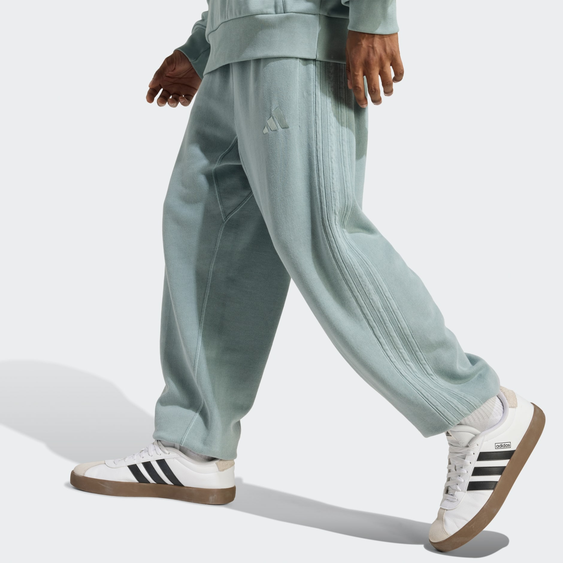 Pantaloni cu croială lejeră ALL SZN din bumbac flaușat prespălat