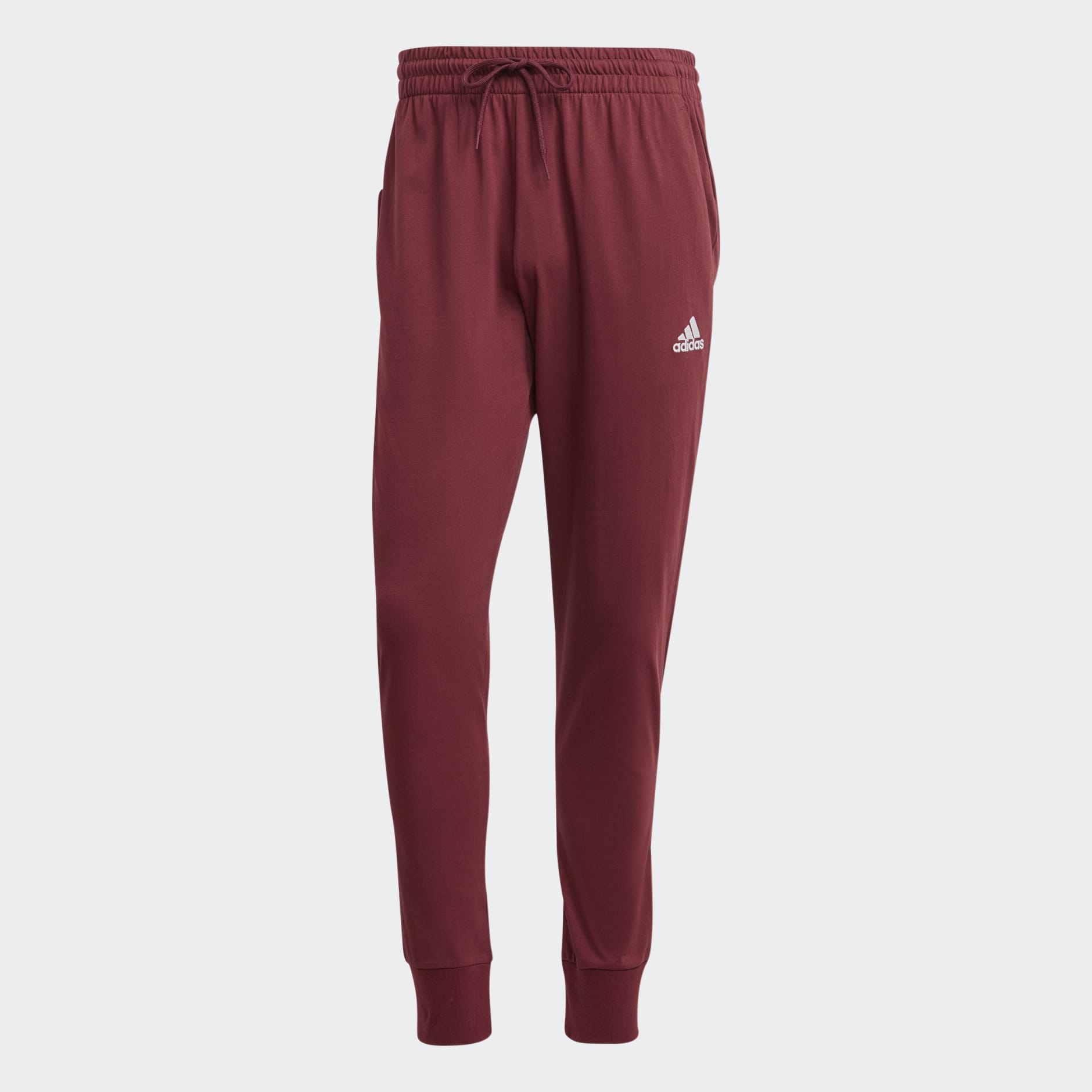 Men's Clothing - Essentials Single Jersey Tapered Cuff Pants - Burgundy ...