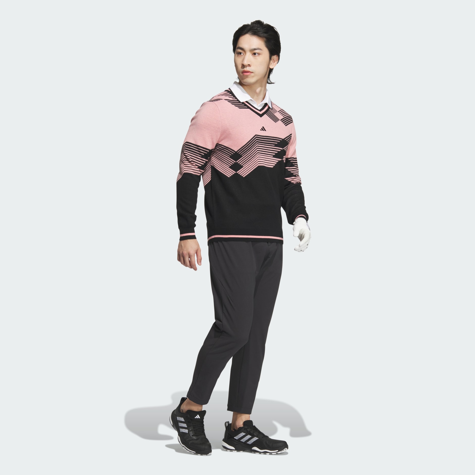 Long Sleeve Print Polo Shirt
