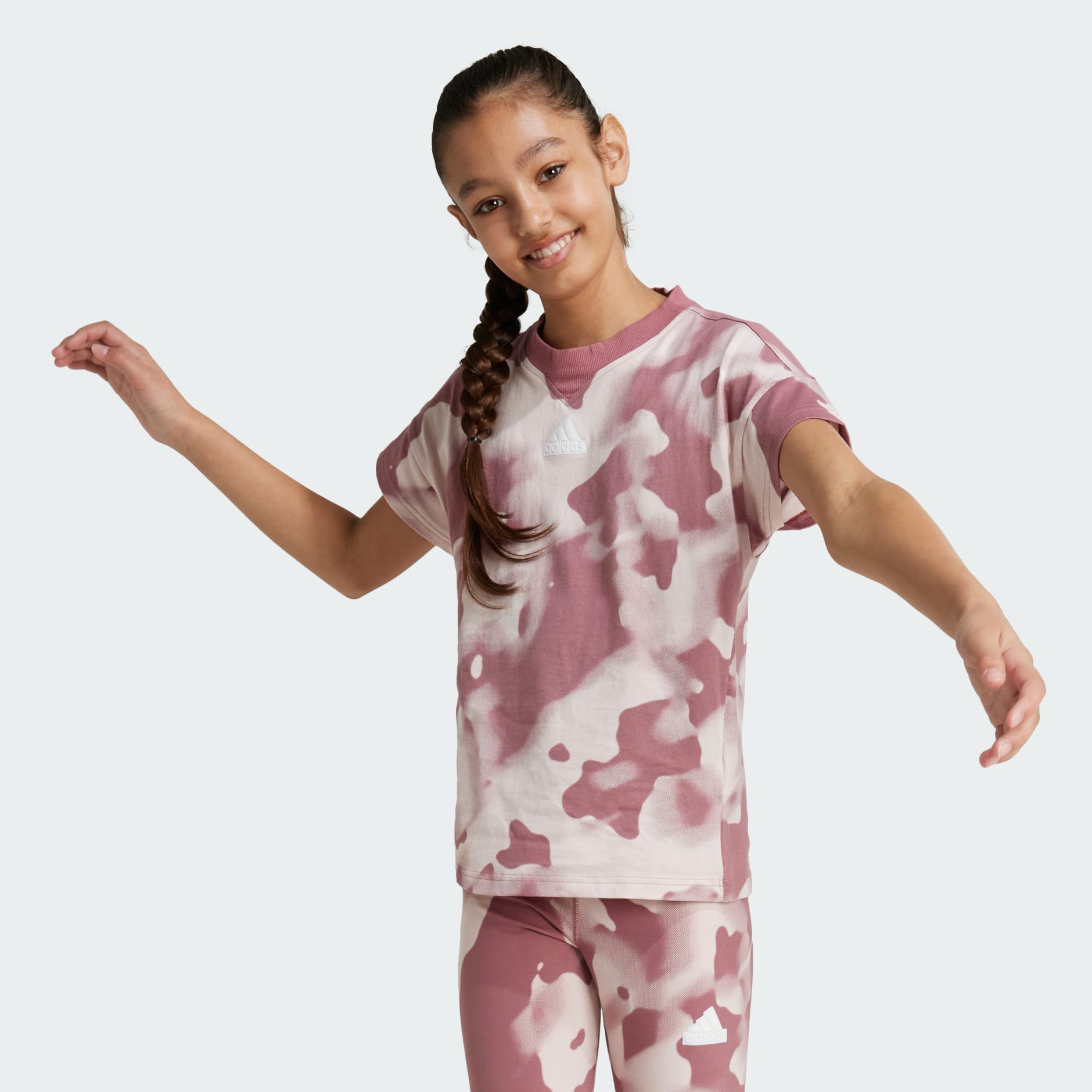 adidas Future Icons Camo Printed Tee Kids Pink adidas TZ