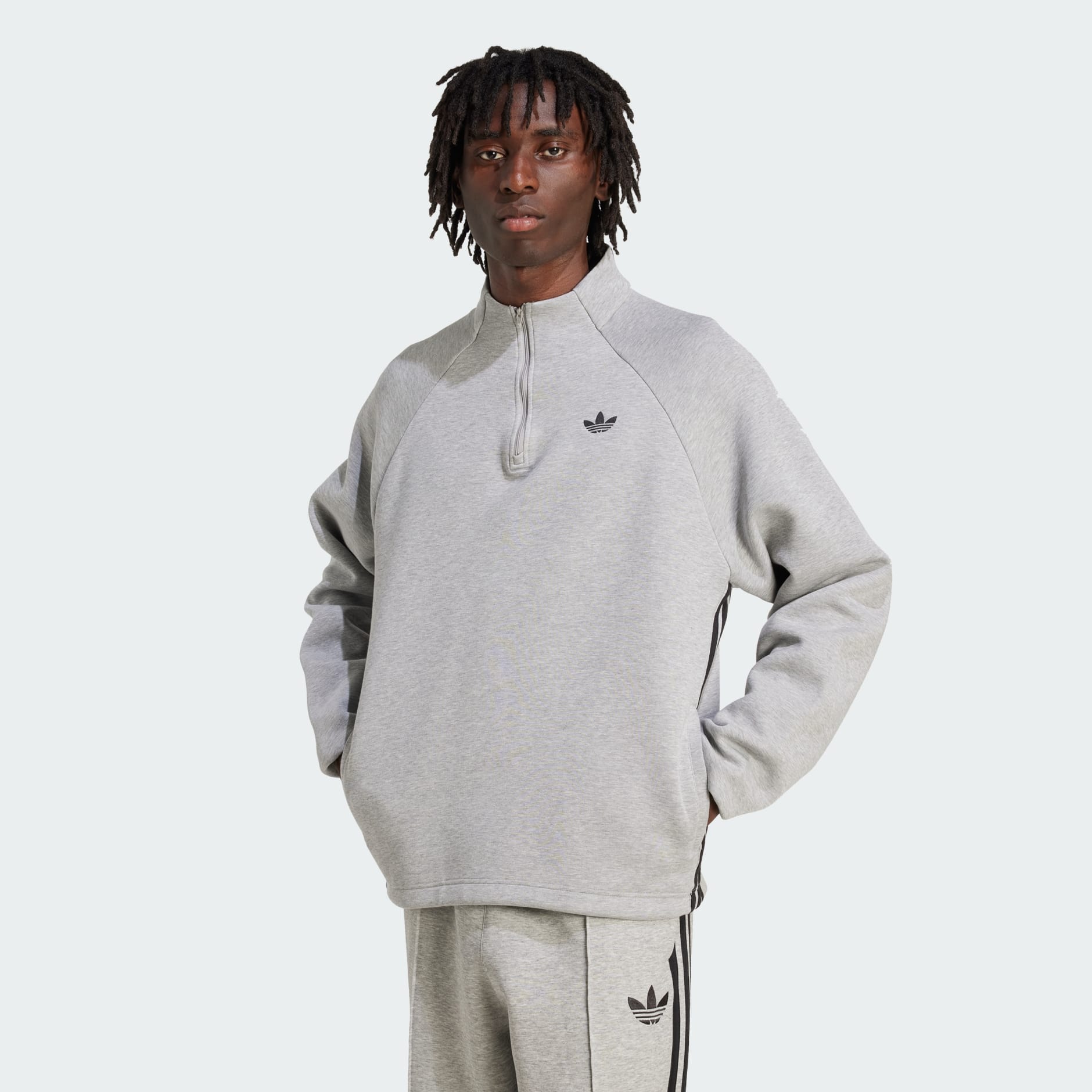 Sweatshirts - adidas Adicolor Spacer Drill Top - Grey | adidas Oman