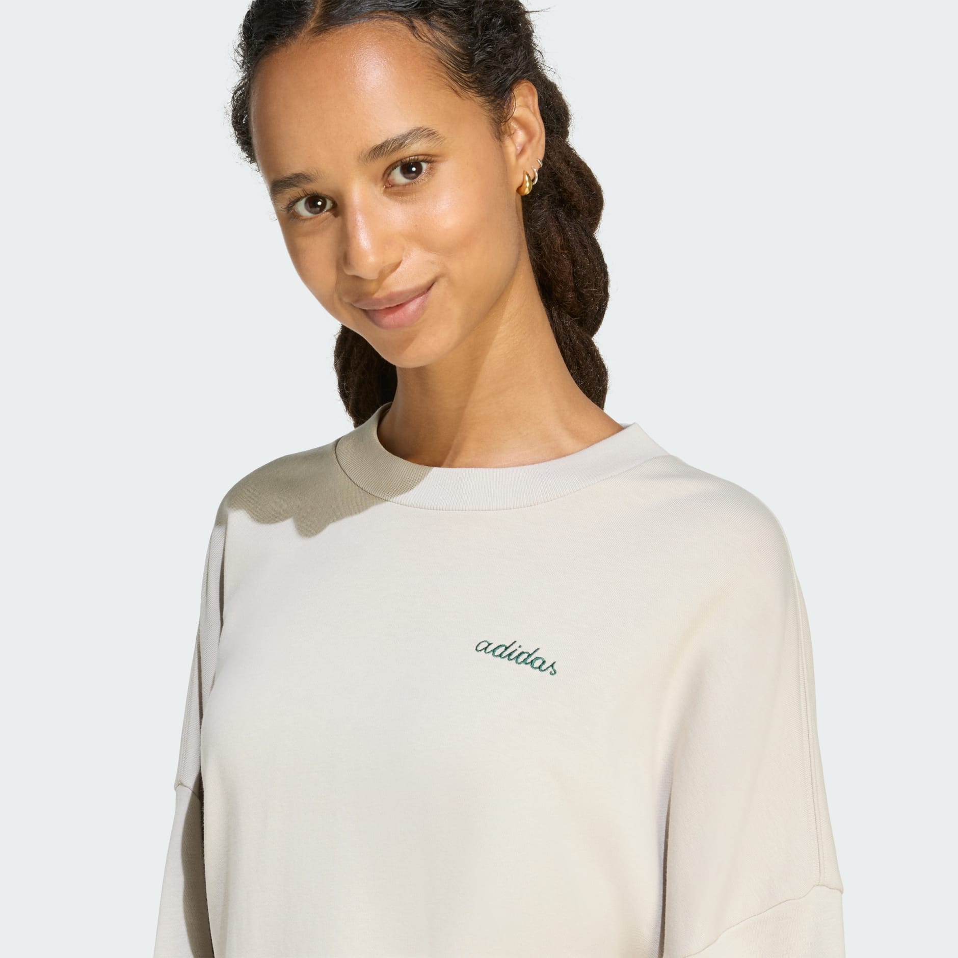 Seasonal Essentials Colorpop Sweatshirt with Embroidered Graphic