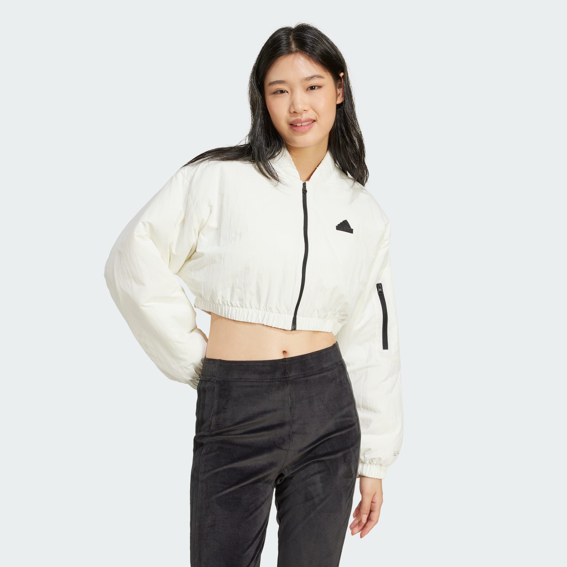 Adidas bomber jacket white hotsell