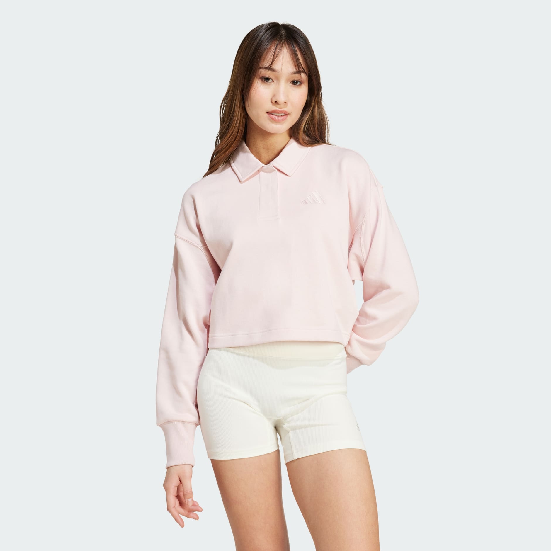 Clothing - ALL SZN French Terry Polo Sweatshirt - Pink | adidas South ...