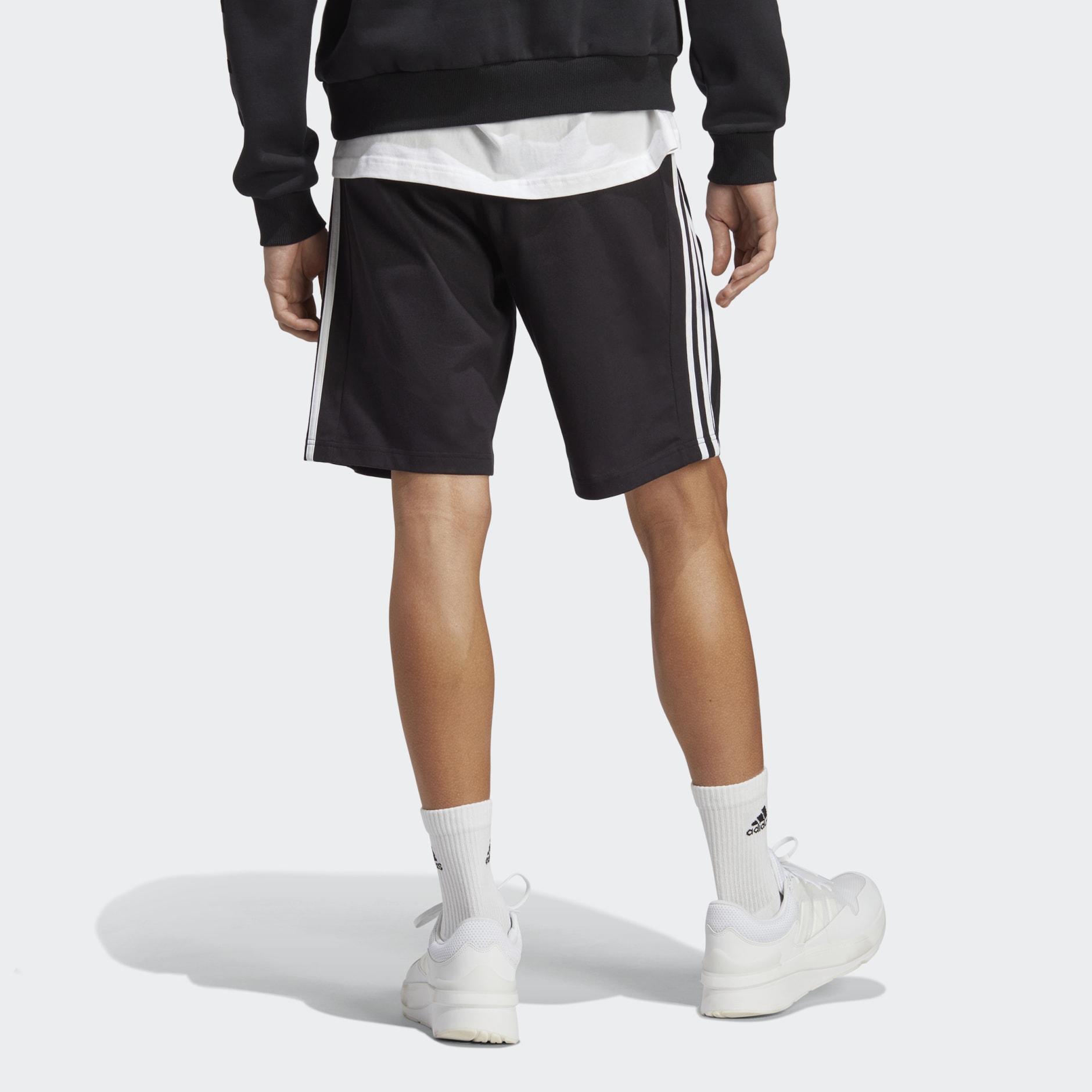 adidas Essentials Single Jersey 3-Stripes Shorts - Black | adidas UAE