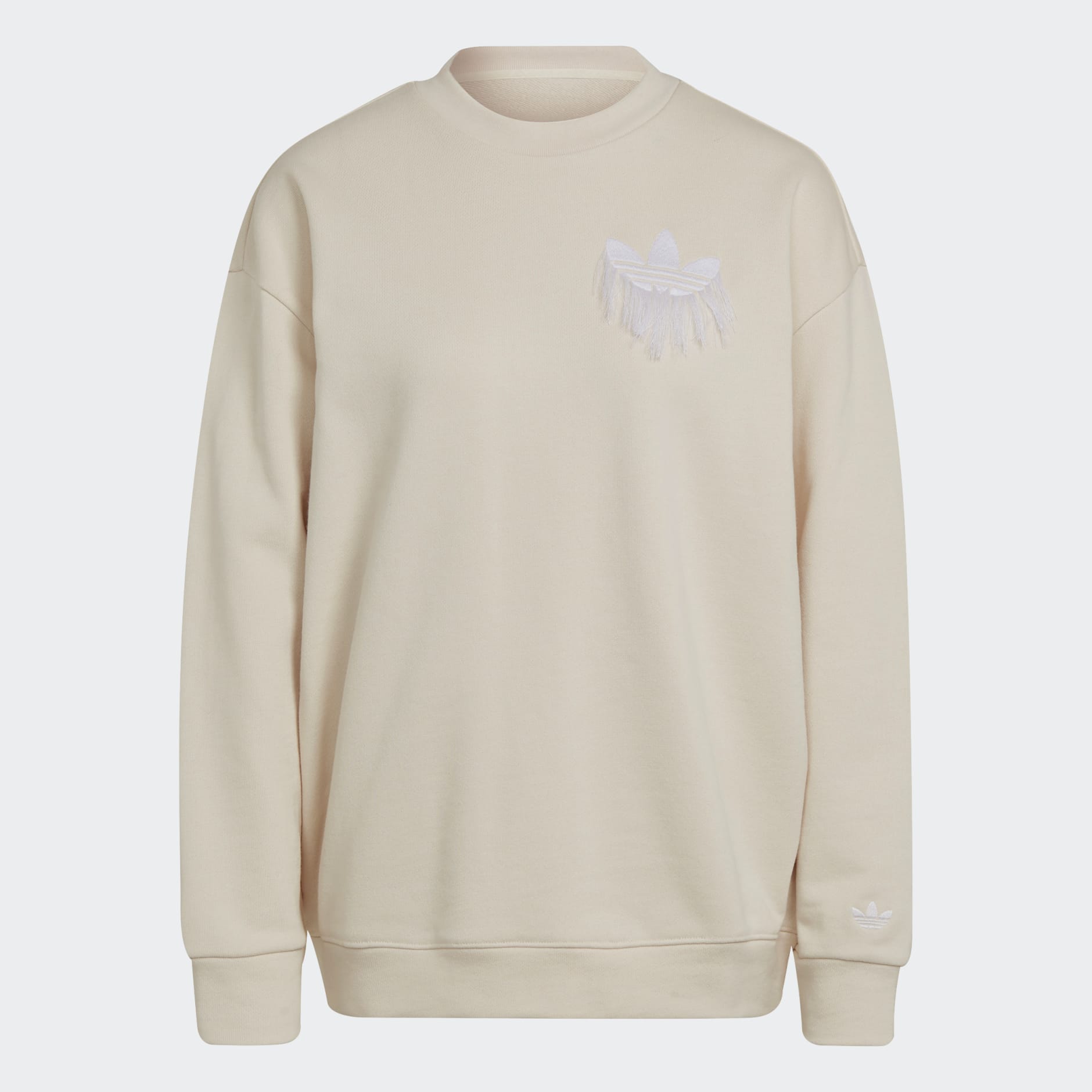 Sweatshirt with Trefoil Fringe Embroidery