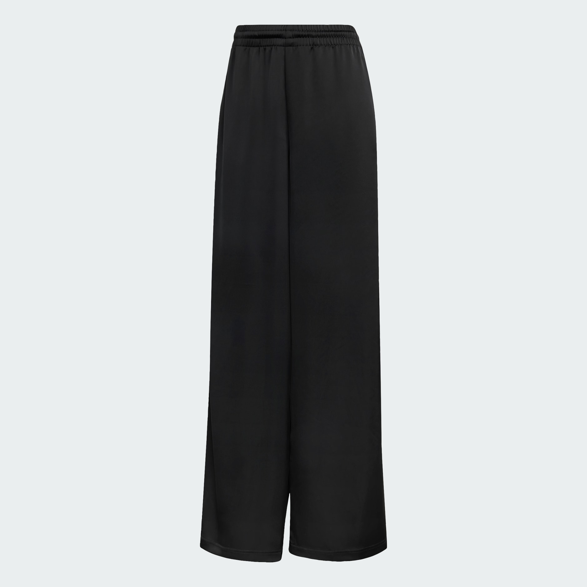 adidas Originals Satin Wide Leg Pants Ruffle 3-Stripes - Black