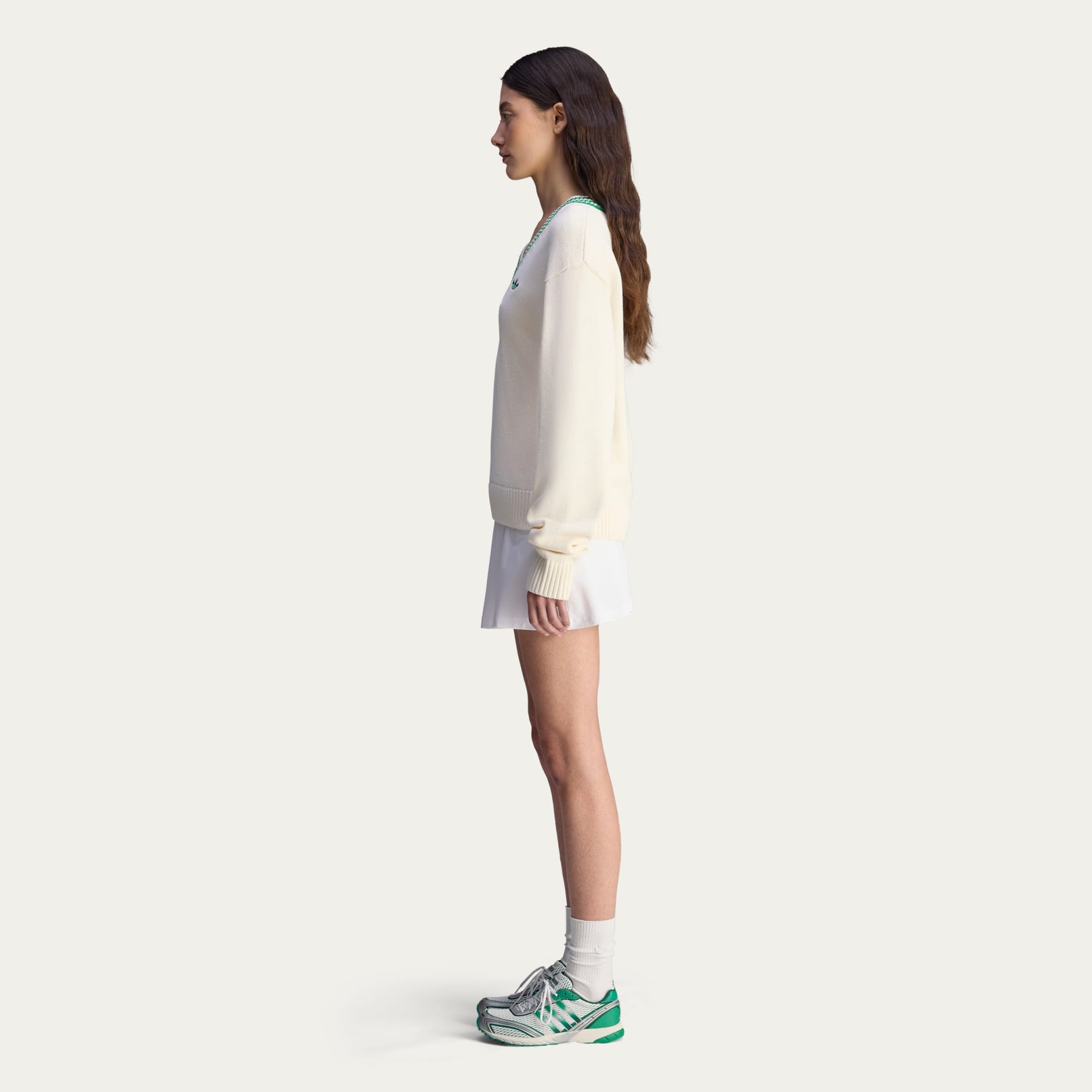 Sporty & Rich V-Neck Sweater - White | adidas Hong Kong