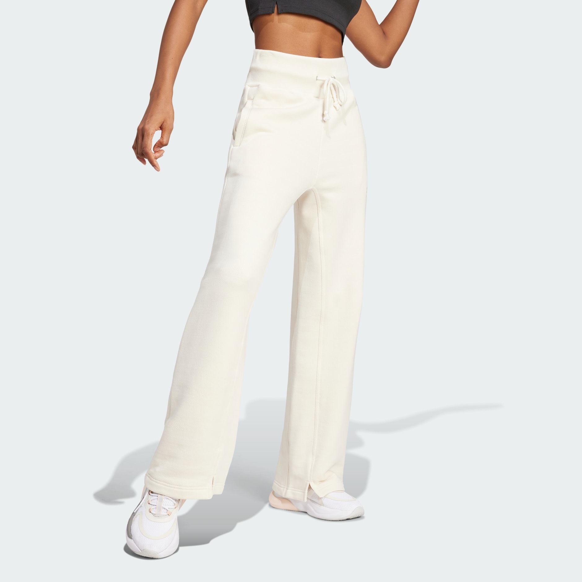 Women's Clothing - Lounge French Terry Straight Leg Pants - White