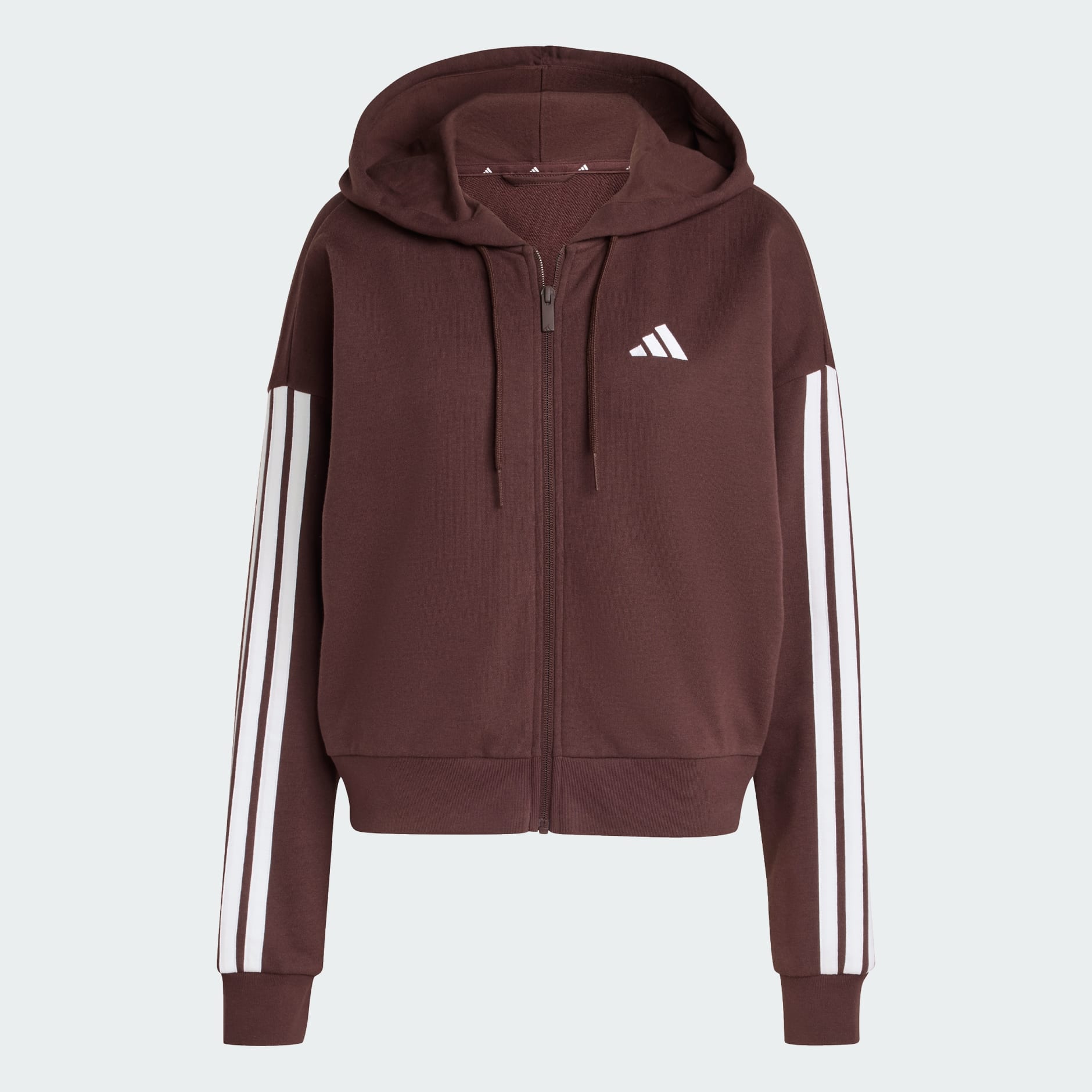 جاكيت بقبعة Essentials 3-Stripes French Terry
