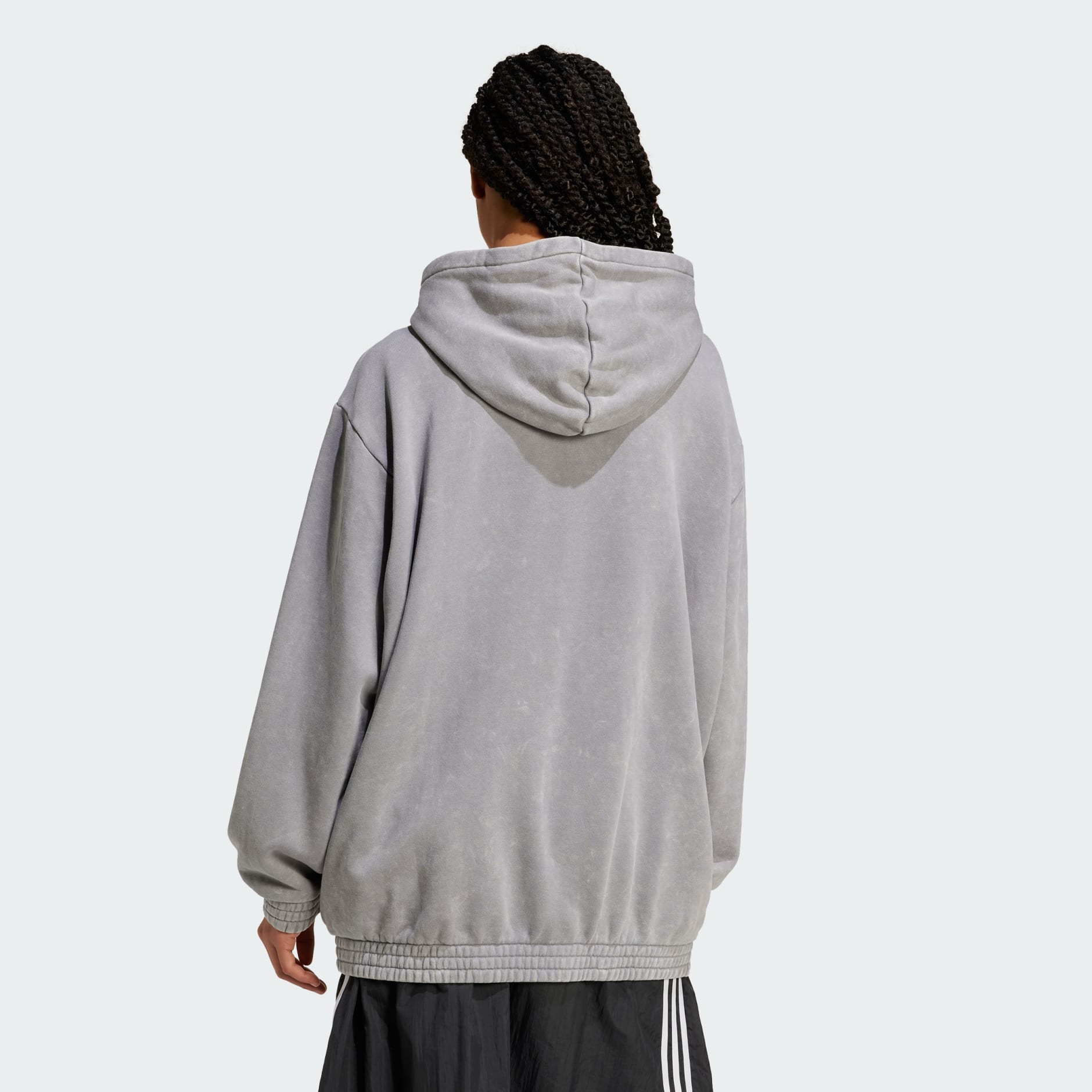 ★人気★ adidas originals Acid-Washed OVERSIZED ZIP HOODIE Acid-Washed Oversized Zip Hoodie - Grey | adidas Hong Kong