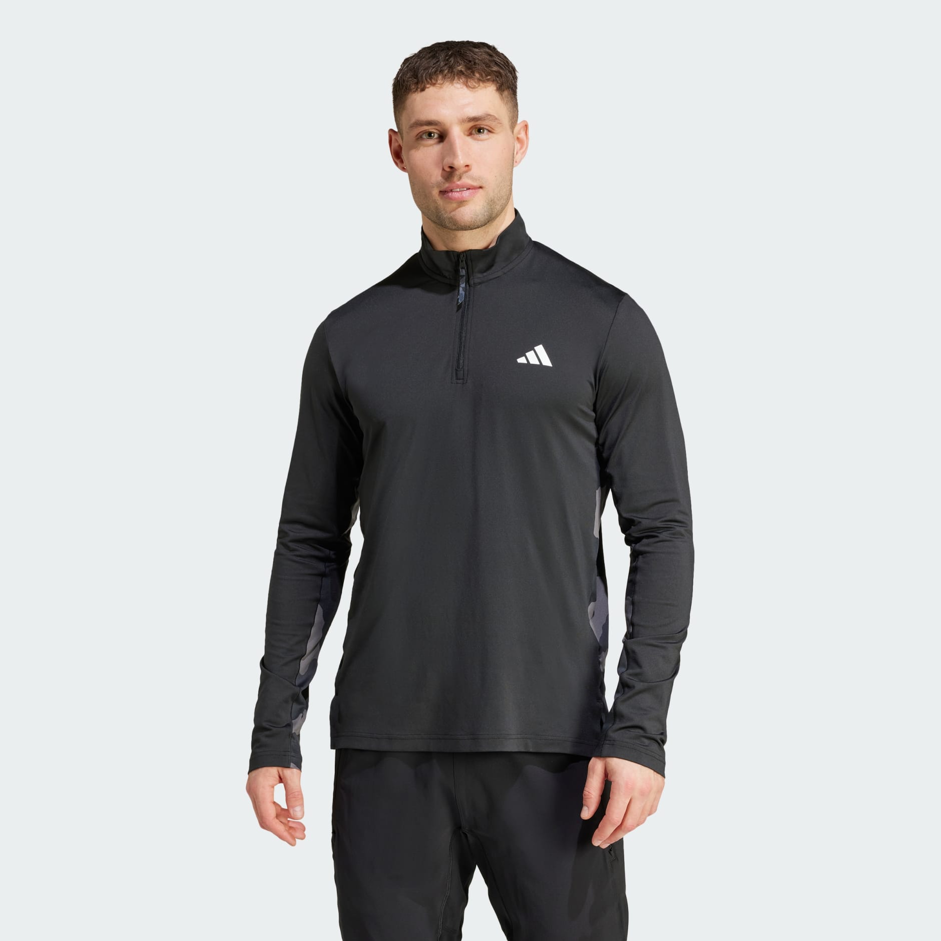 adidas Train Essentials Camo Training 1 4 Zip Longsleeve Black adidas UAE