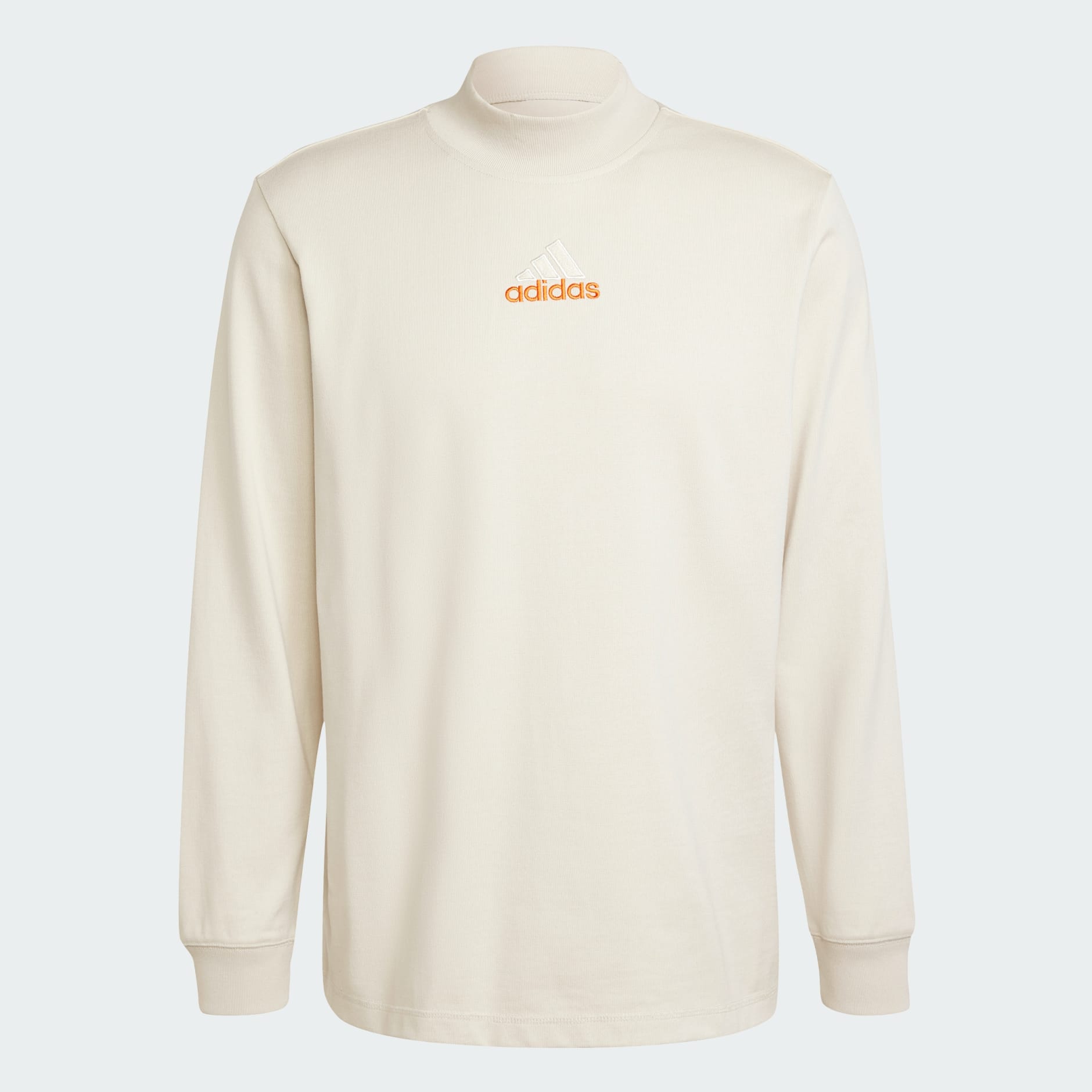 Clothing - Long Sleeve Mock Neck Q1 Top - Beige | adidas Oman