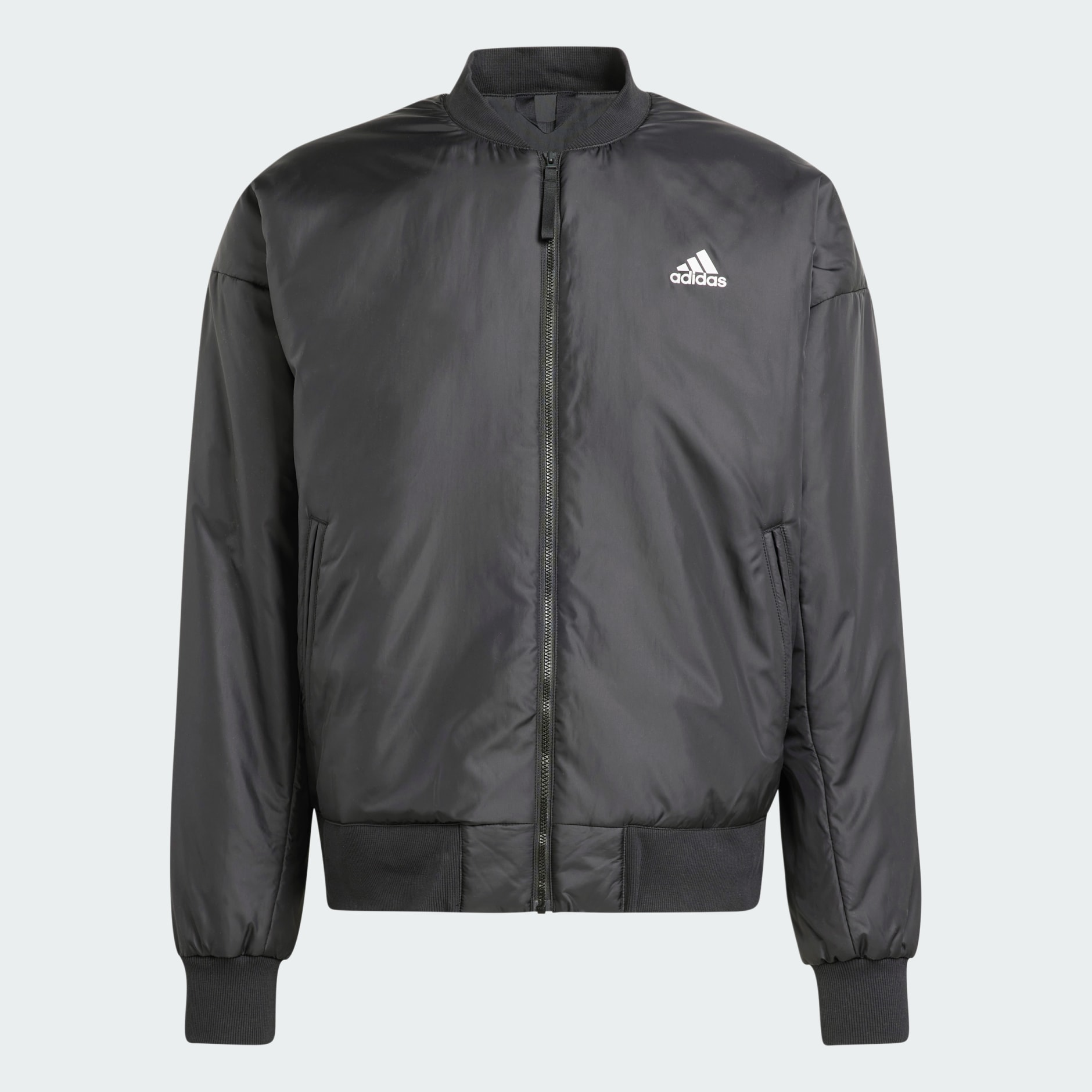 Adidas leather 2025 bomber jacket