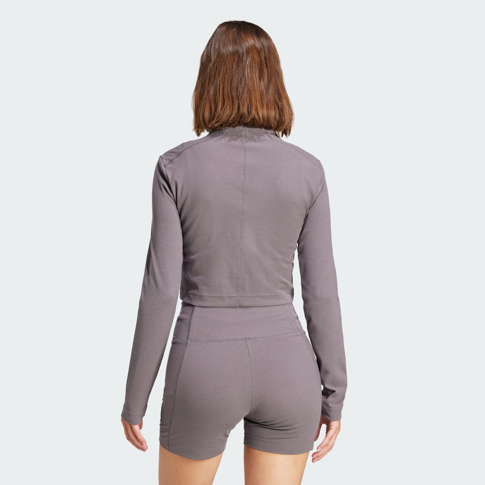 adidas All SZN Ribbed Crop Long Sleeve Top - Purple | adidas UAE