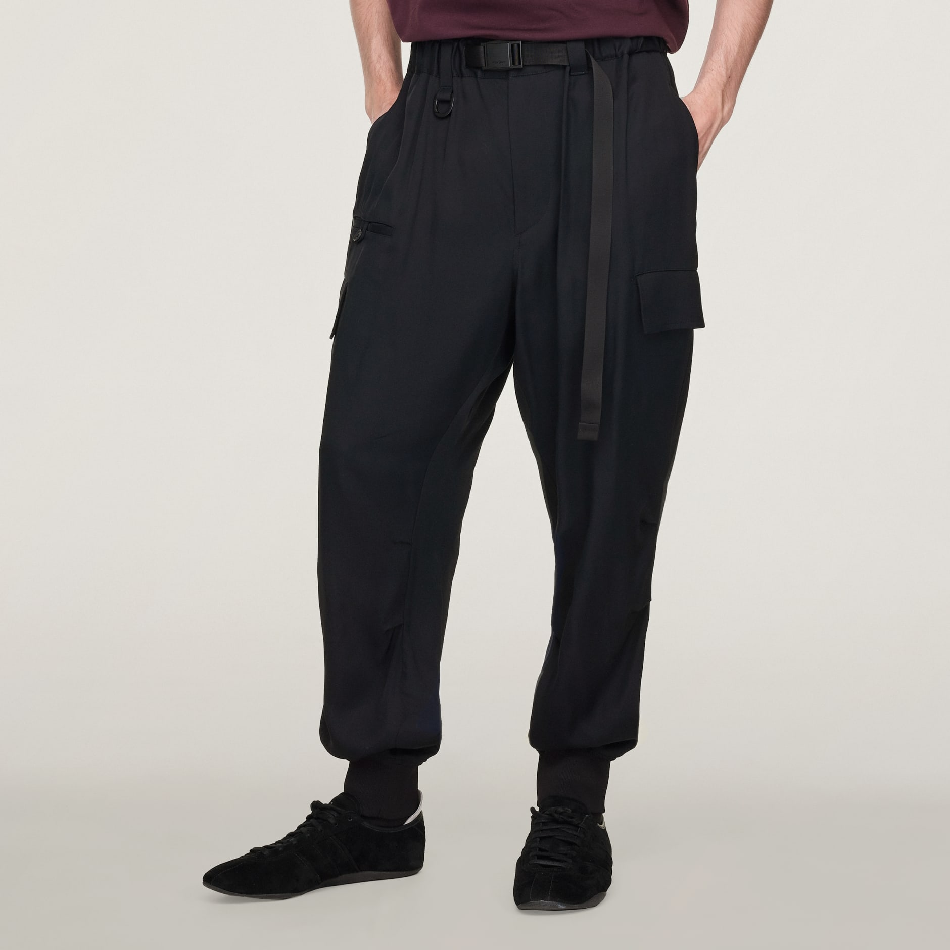 Clothing - Y-3 Rayon Twill Cuffed Pants - Black | adidas South Africa