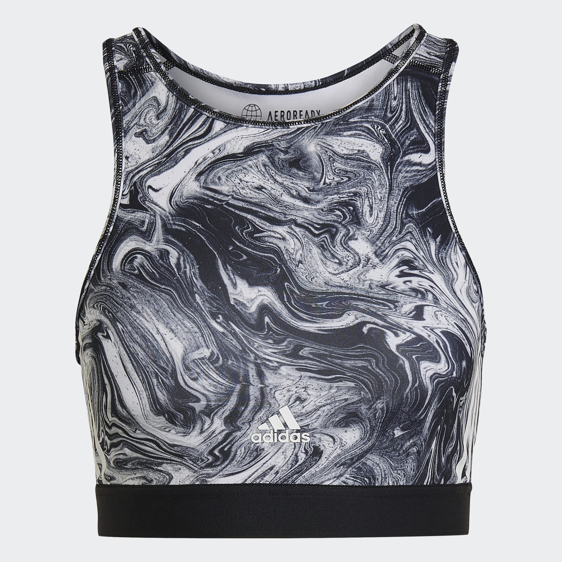 Hyperglam AEROREADY Training Light-Support Marble-Print Workout Bra