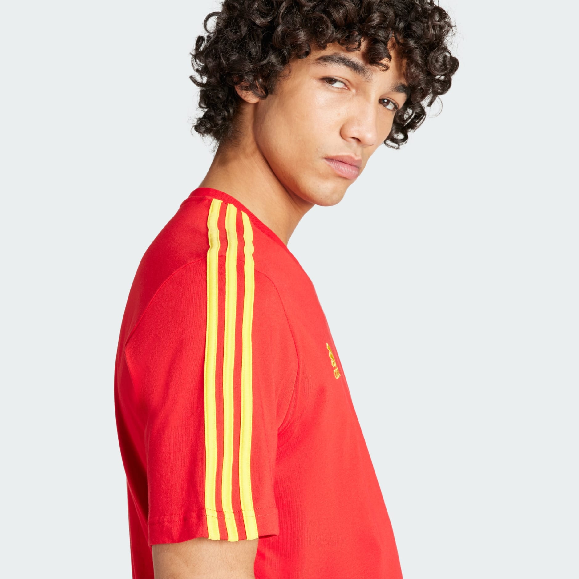 Men's Clothing - Spain DNA 3-Stripes Tee - Red | adidas Saudi Arabia