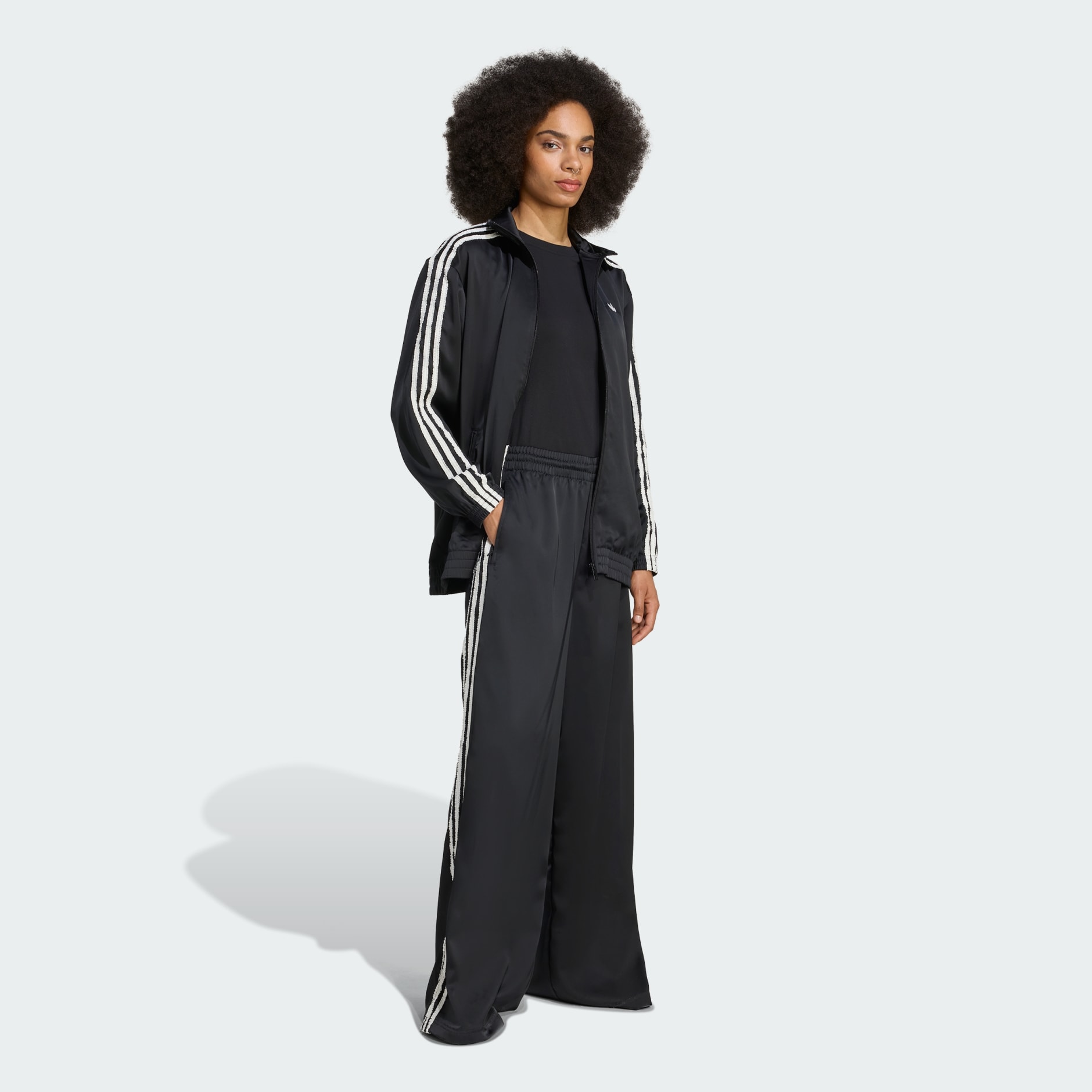 adidas Originals Satin Firebird Track Top Ruffle 3-Stripes