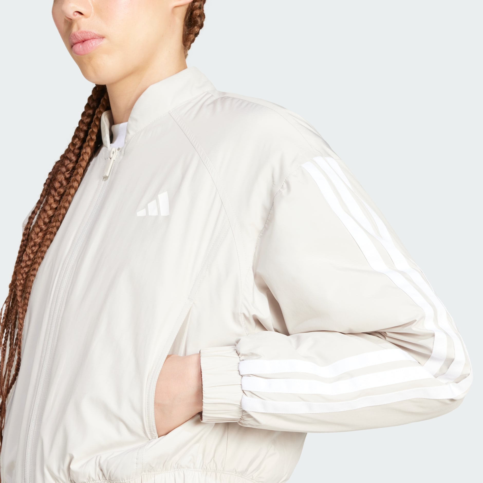 Essentials 3-Stripes Insulated Crop Bomber Jacket