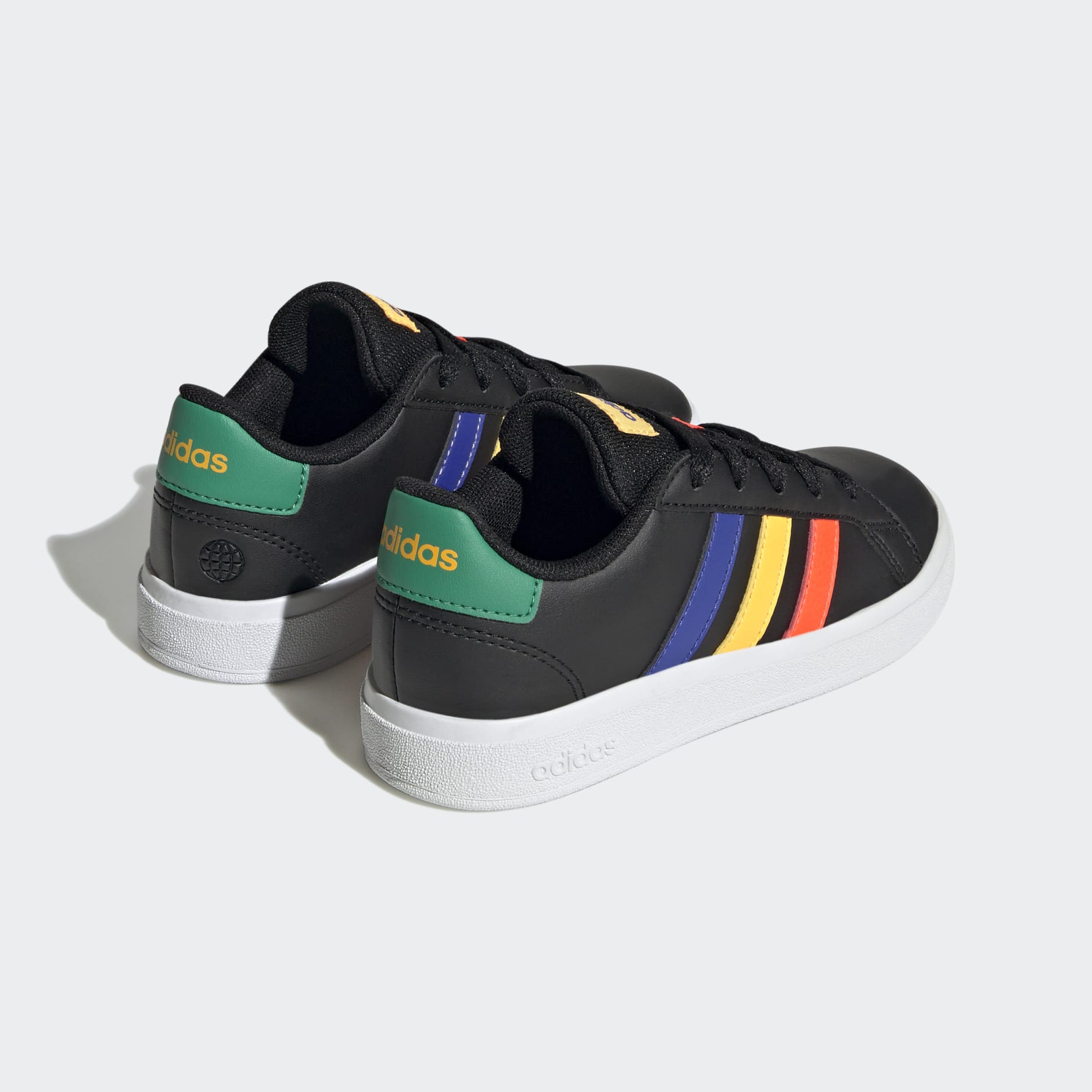 Adidas black cheap rainbow shoes