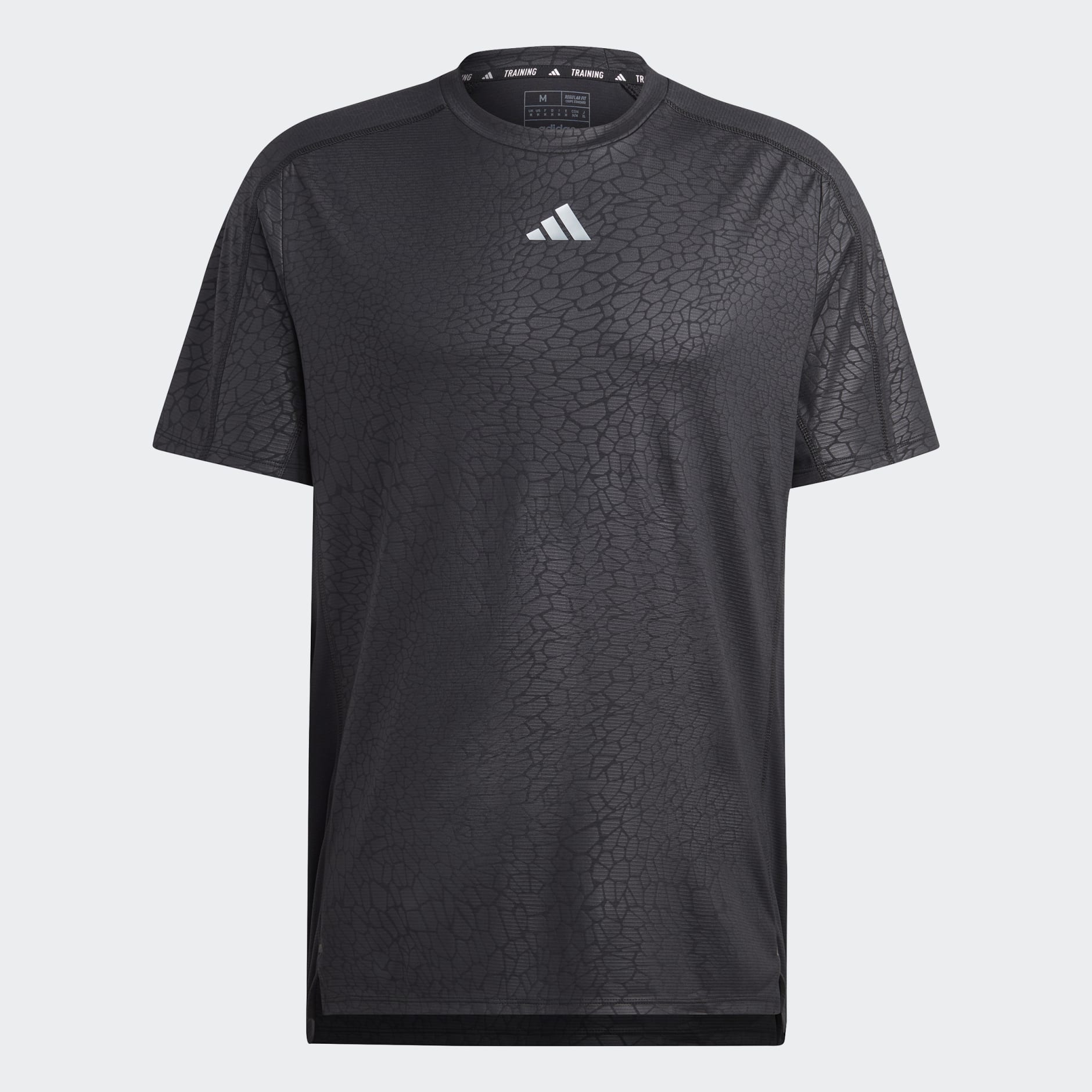 Clothing - Workout PU Print Tee - Black | adidas South Africa