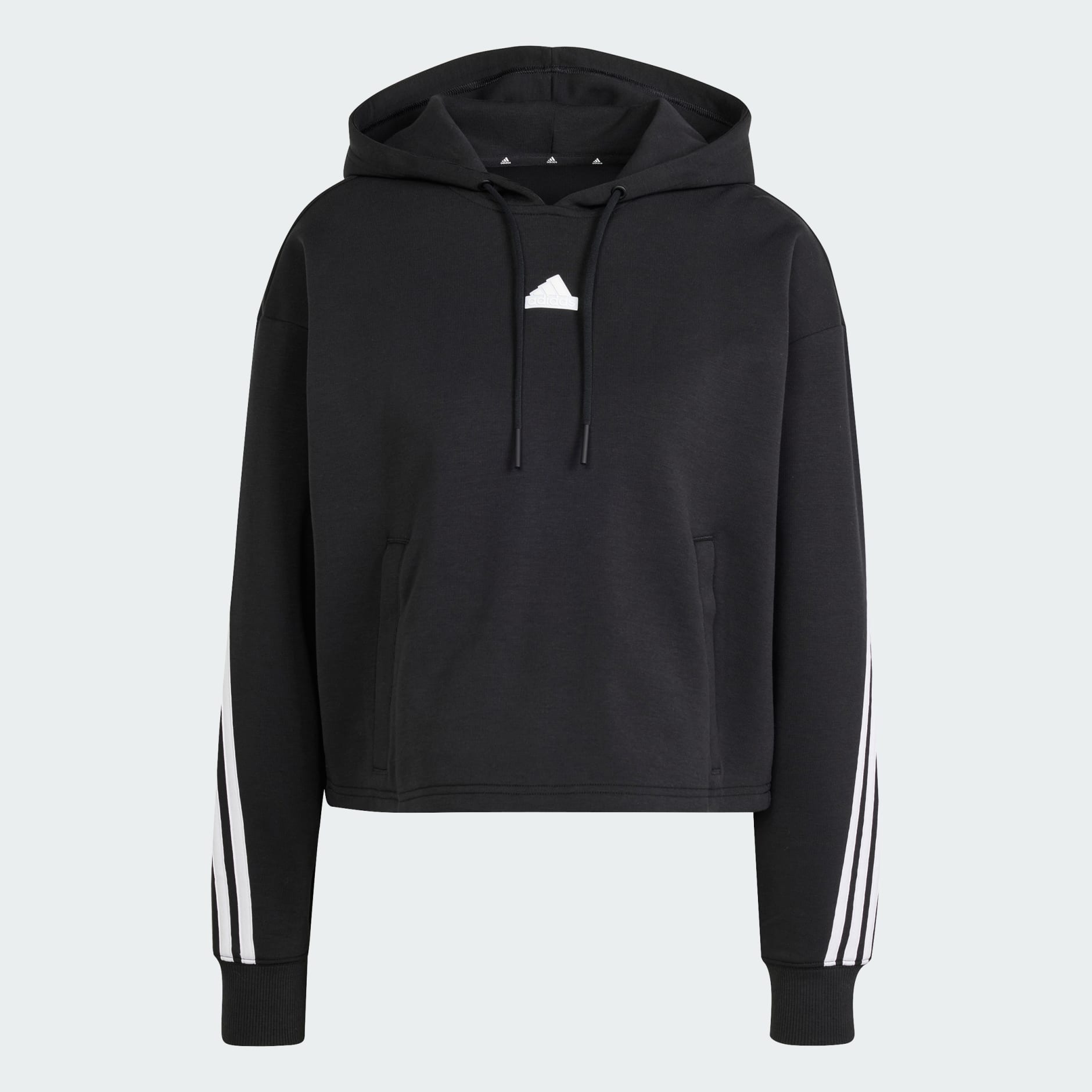 Adidas hoodie sale logo on sleeves