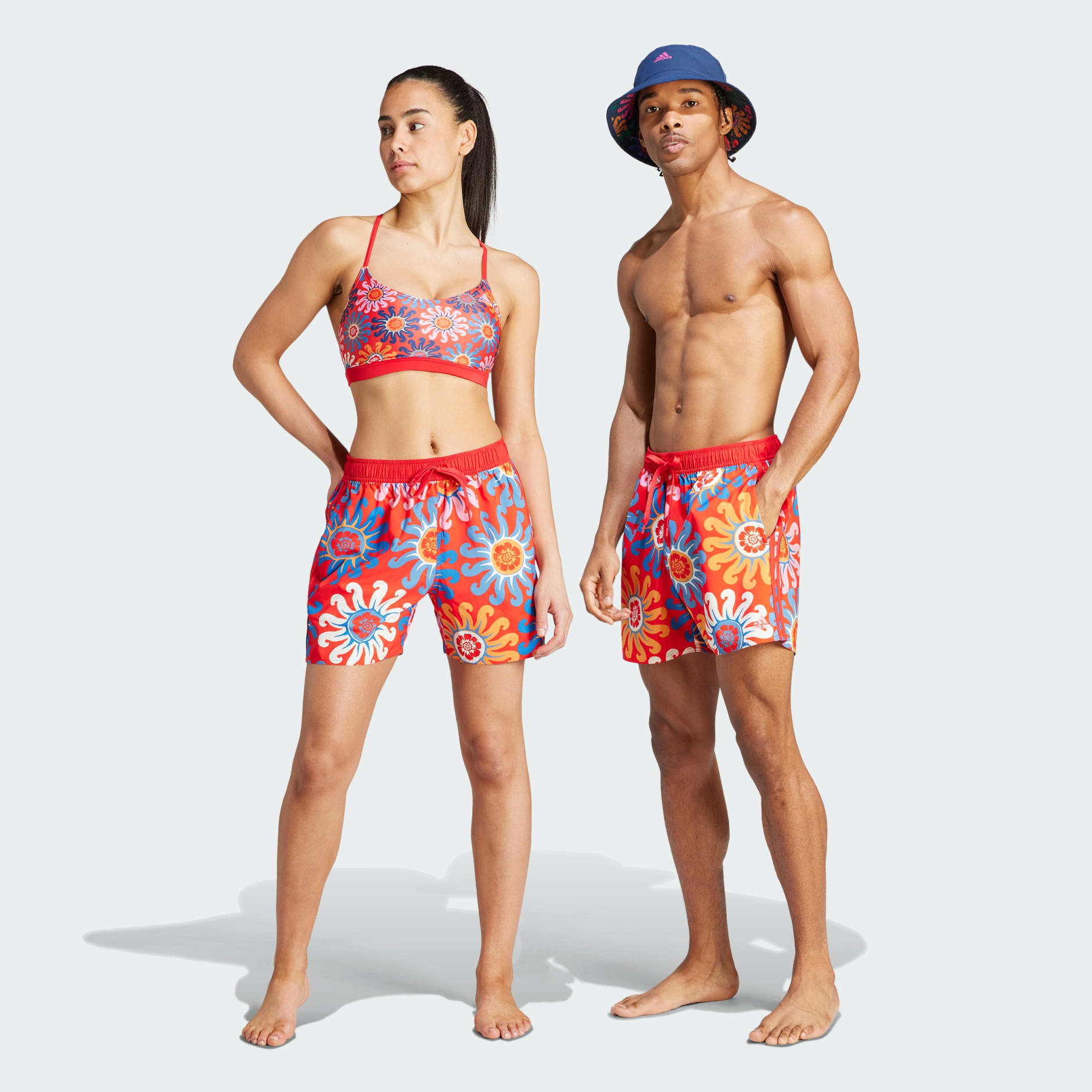 Clothing - adidas x FARM Rio Short-Length Swim Shorts (Gender Neutral) -  Red
