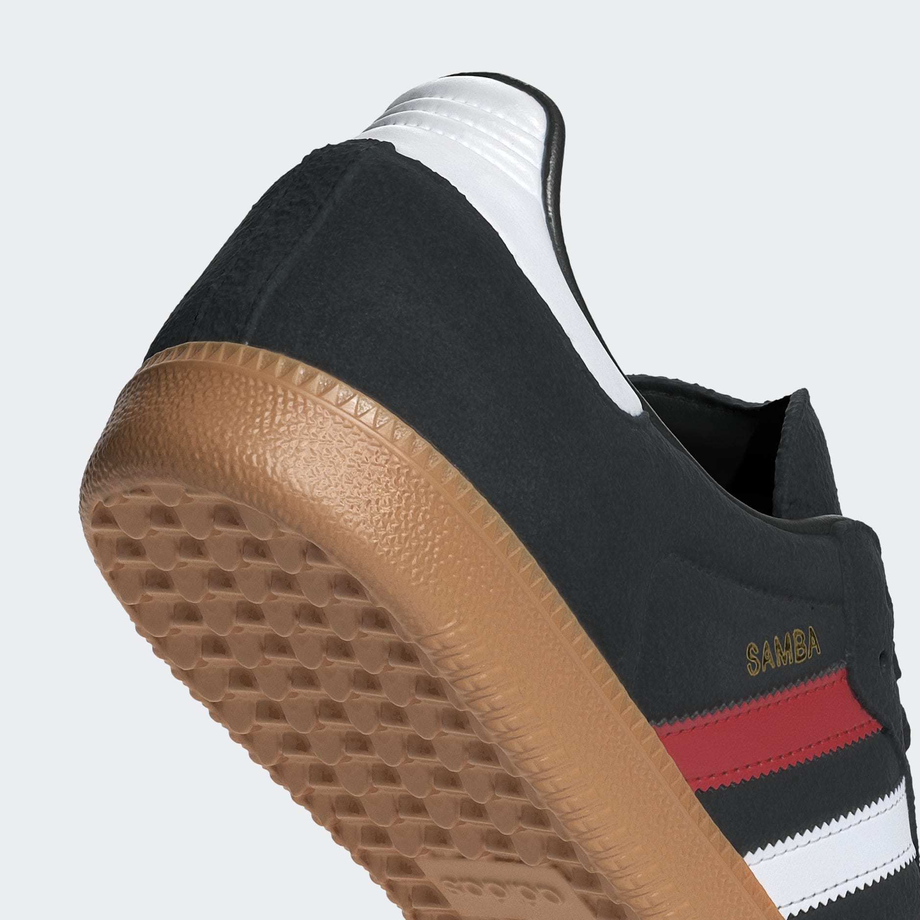 Adidas suede black and red best sale