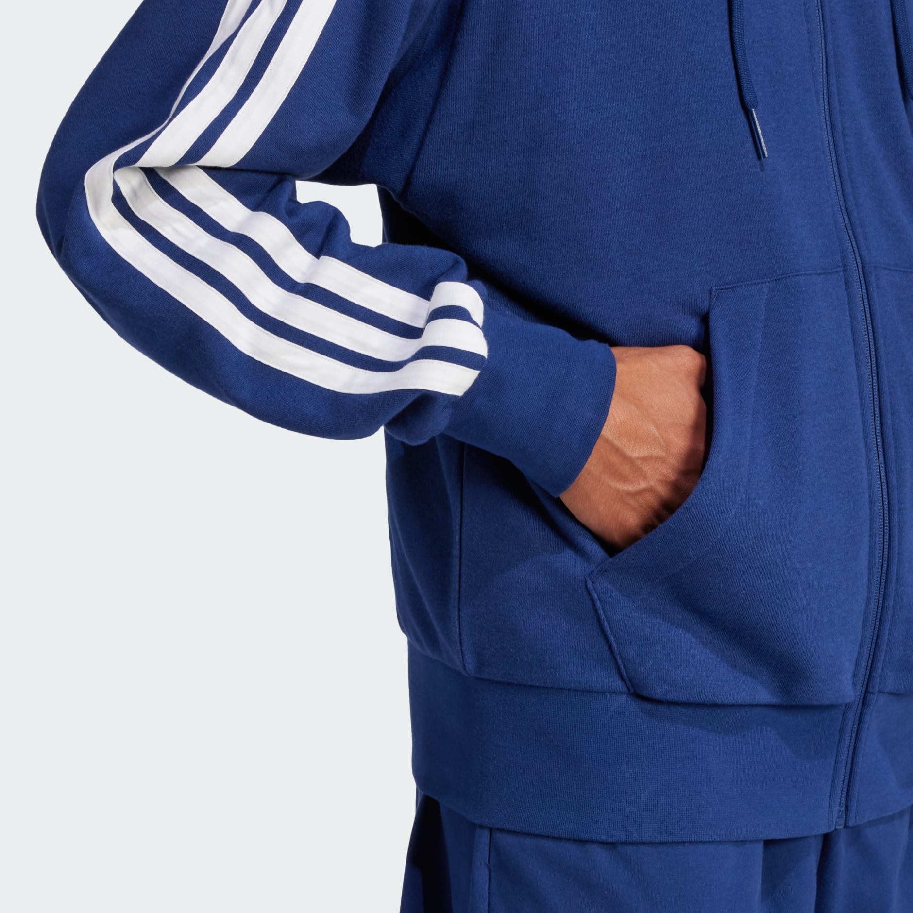 Essentials 3-Stripes French Terry Full-Zip Hoodie
