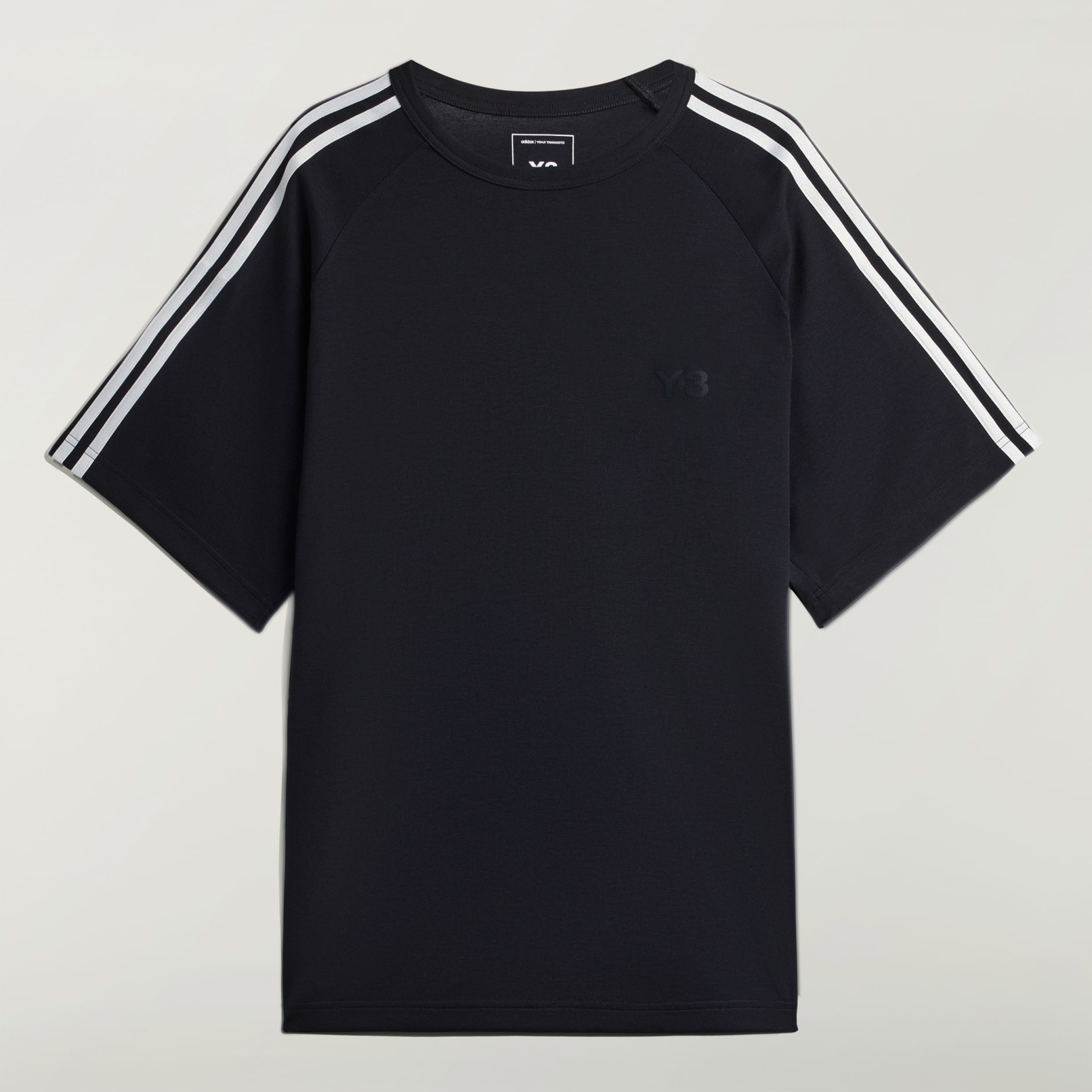 Clothing - Y-3 Short Sleeve Tee 3-Stripes - Black | adidas