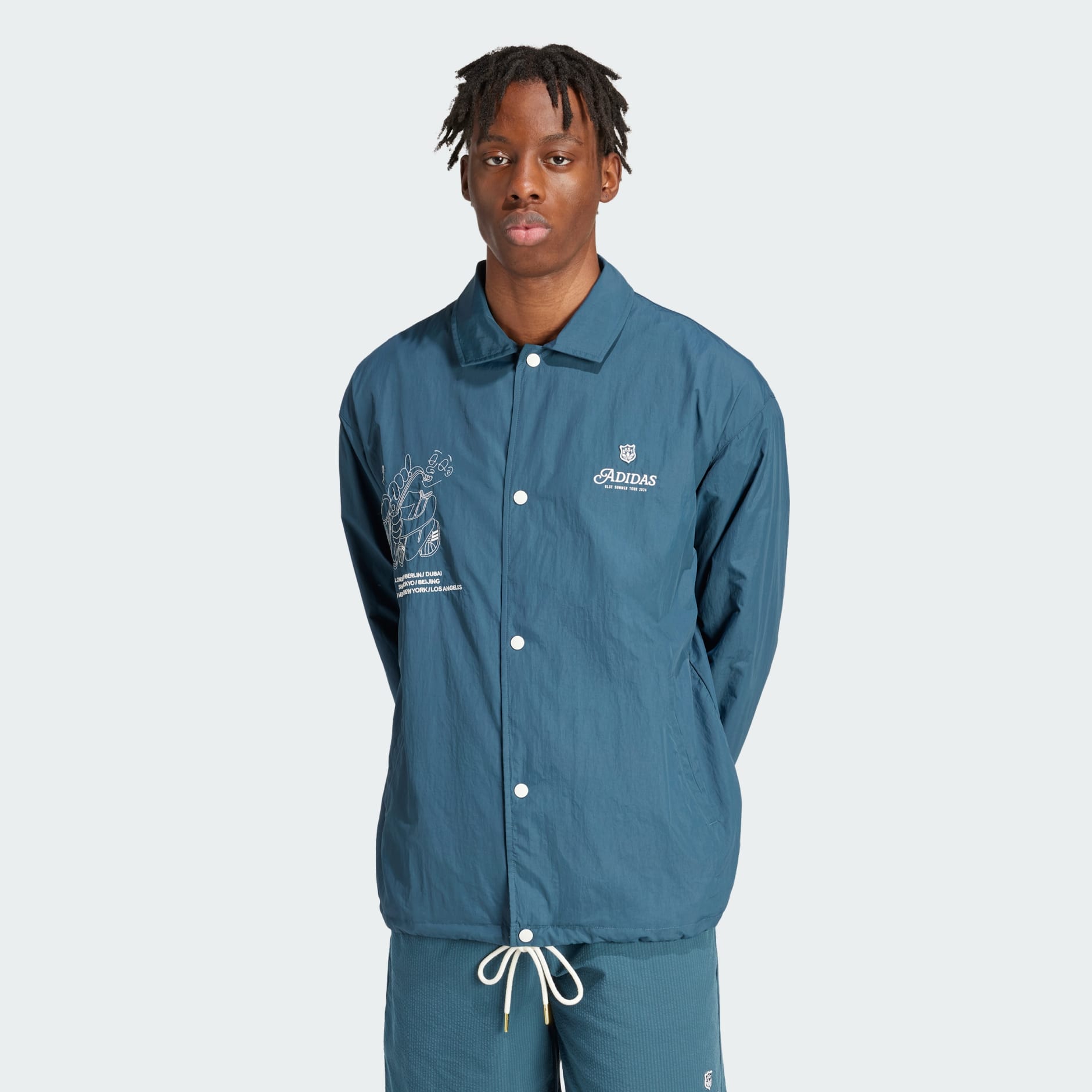 adidas Leisure Coach Jacket - Turquoise | adidas GH