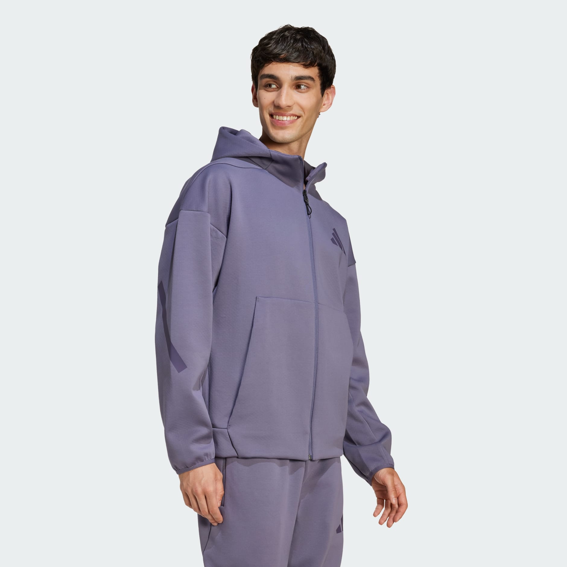 adidas パープル ジップアップジャケット adidas Z.N.E. Full-Zip Hooded Track Jacket - Purple | Free