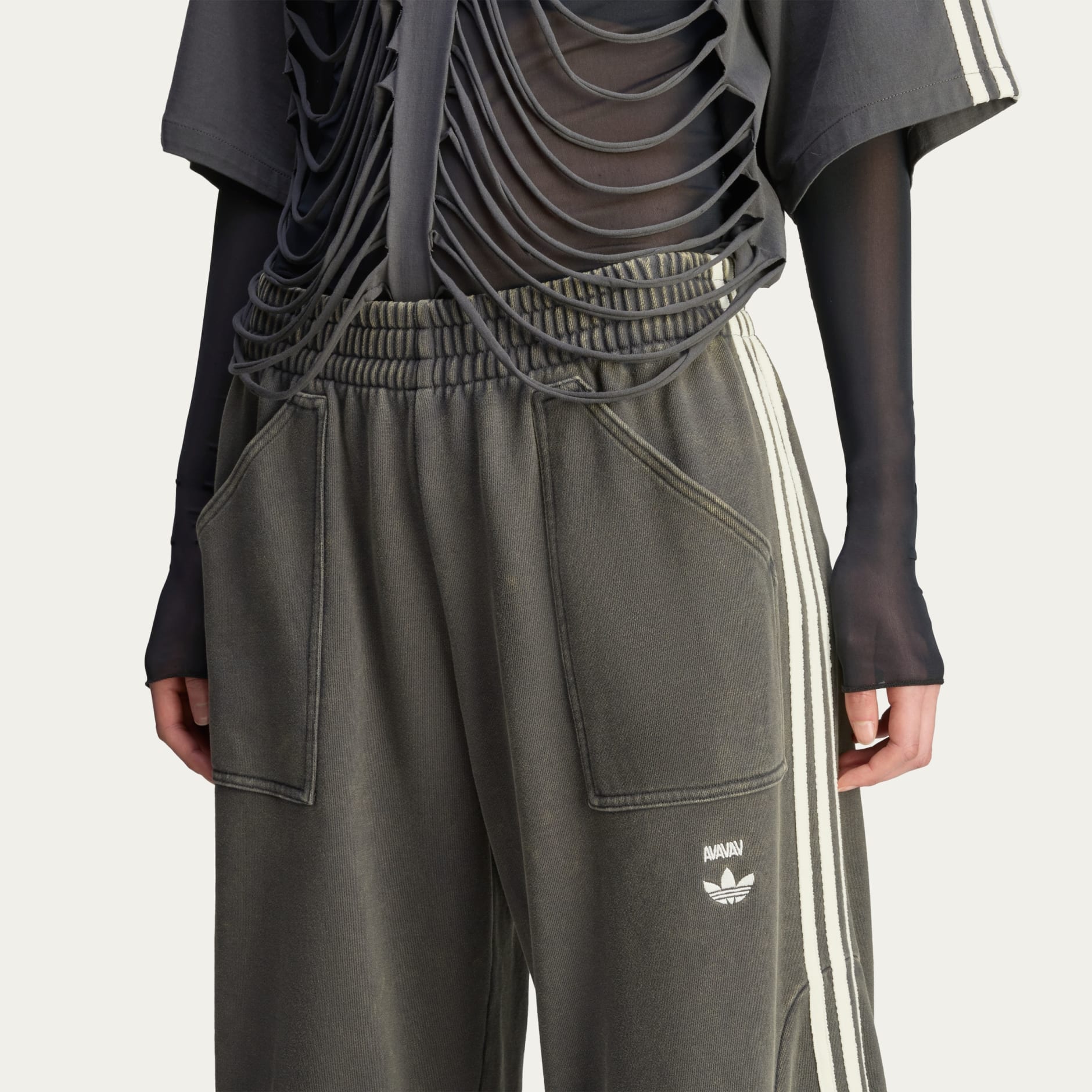 CLOTHING - adidas by Avavav Pleated Track Pants - Grey