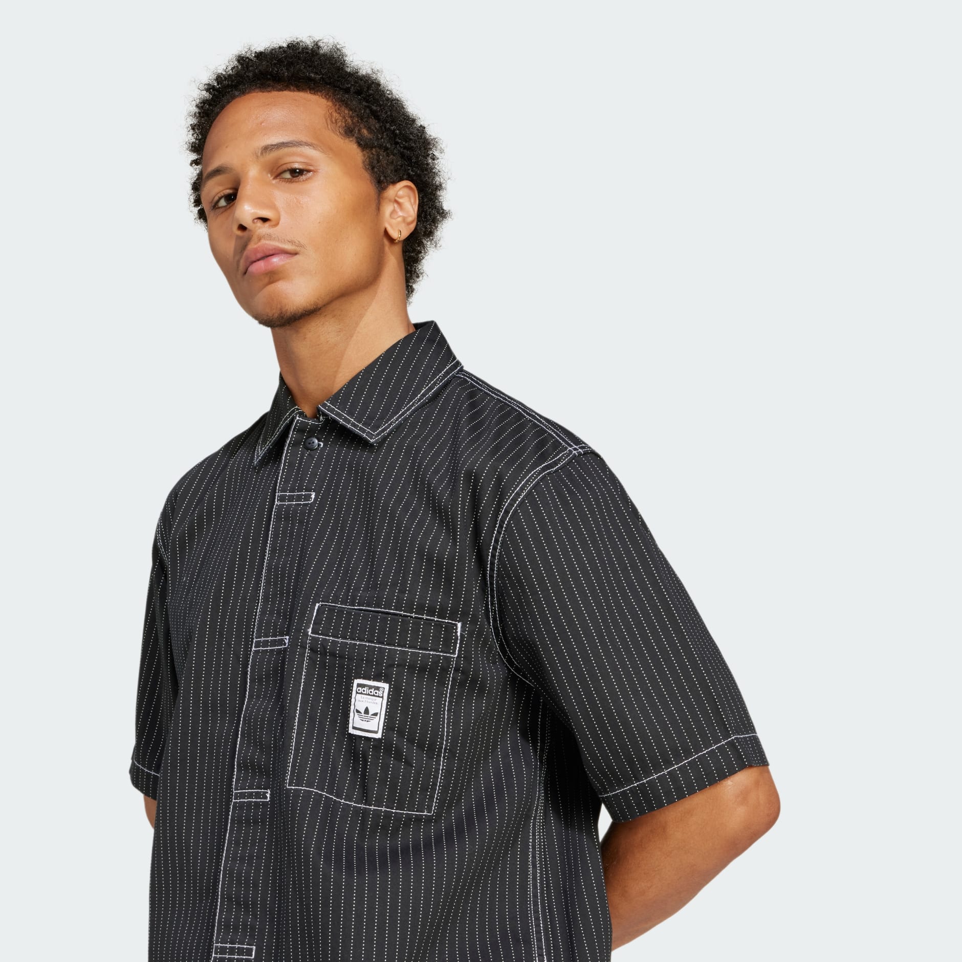adidas originals wabash 半袖袖シャツ ブラック セットアップ可 Clothing - Wabash Shirt - Black | adidas Oman