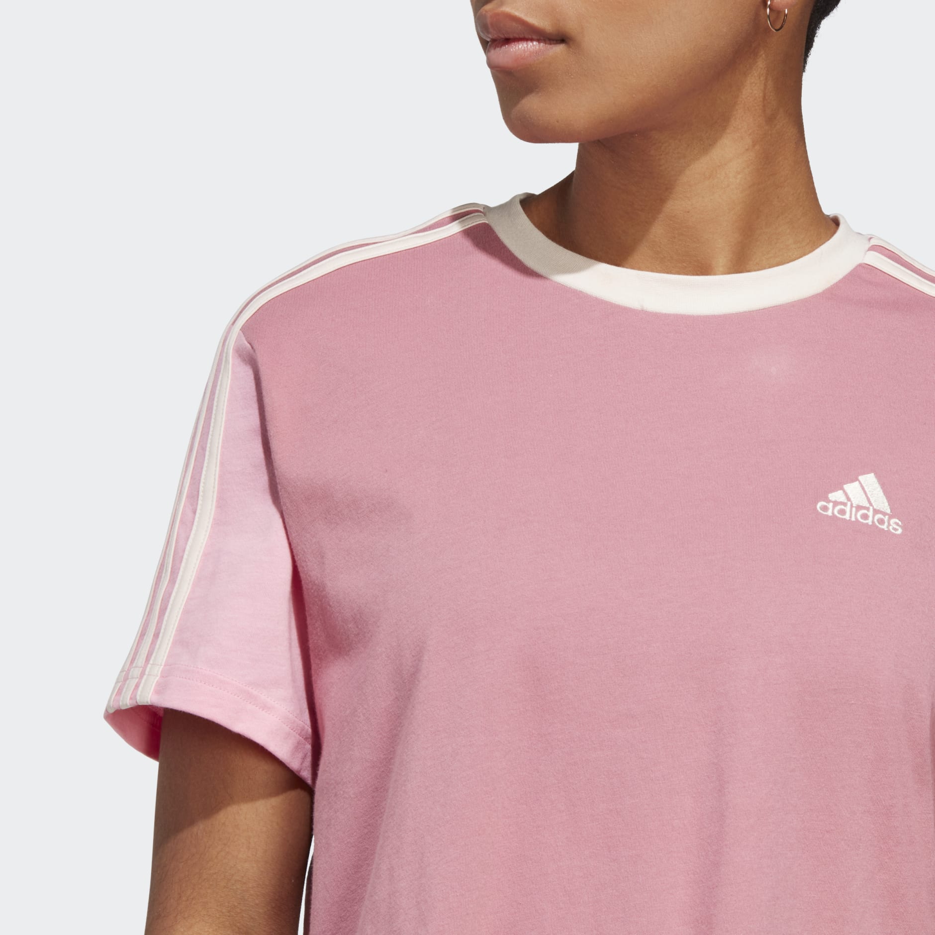 Clothing | Women\'s Pink - Single 3-Stripes Essentials Top Jersey adidas Crop - Egypt