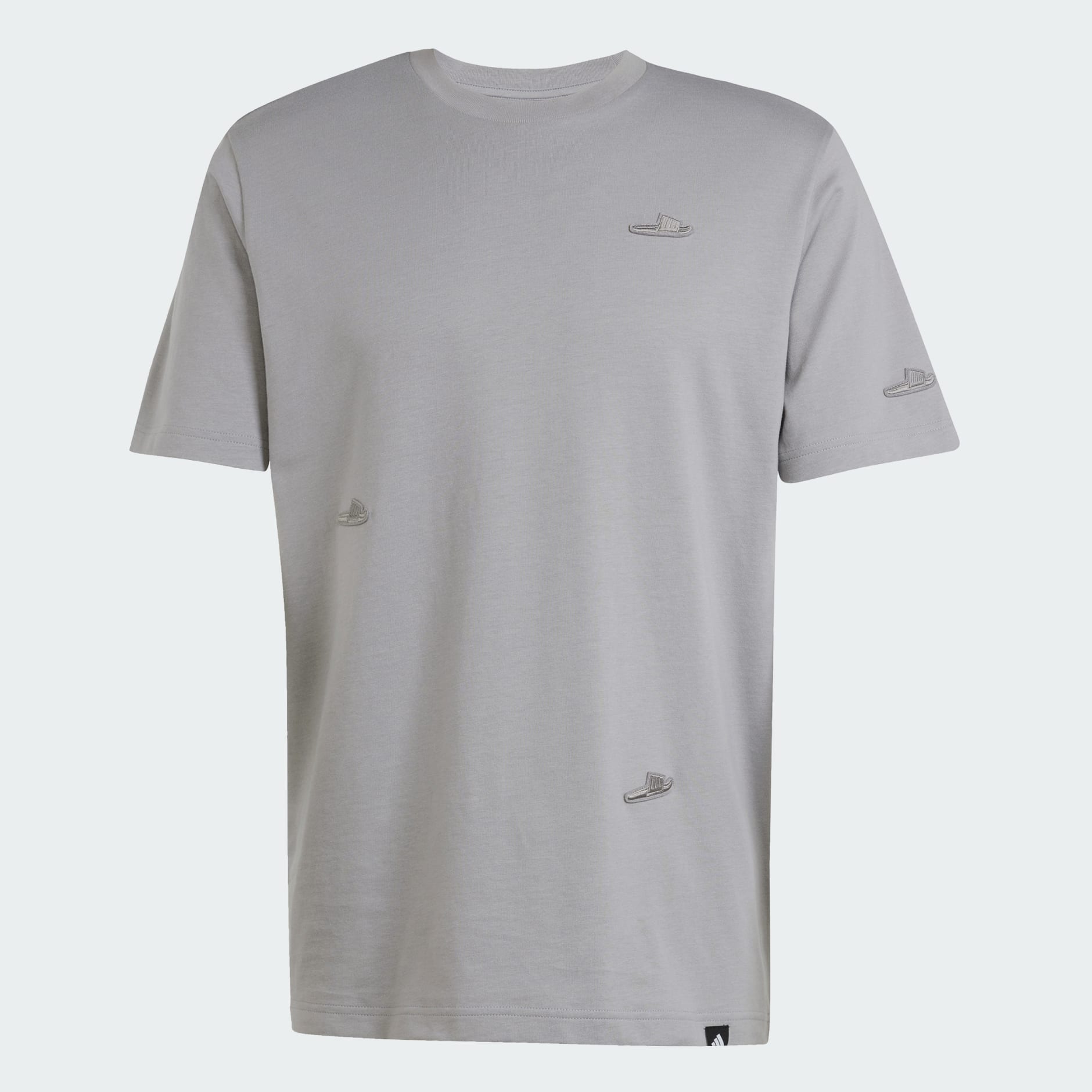 adidas Lounge Slides Graphic Tee - Grey | adidas UAE